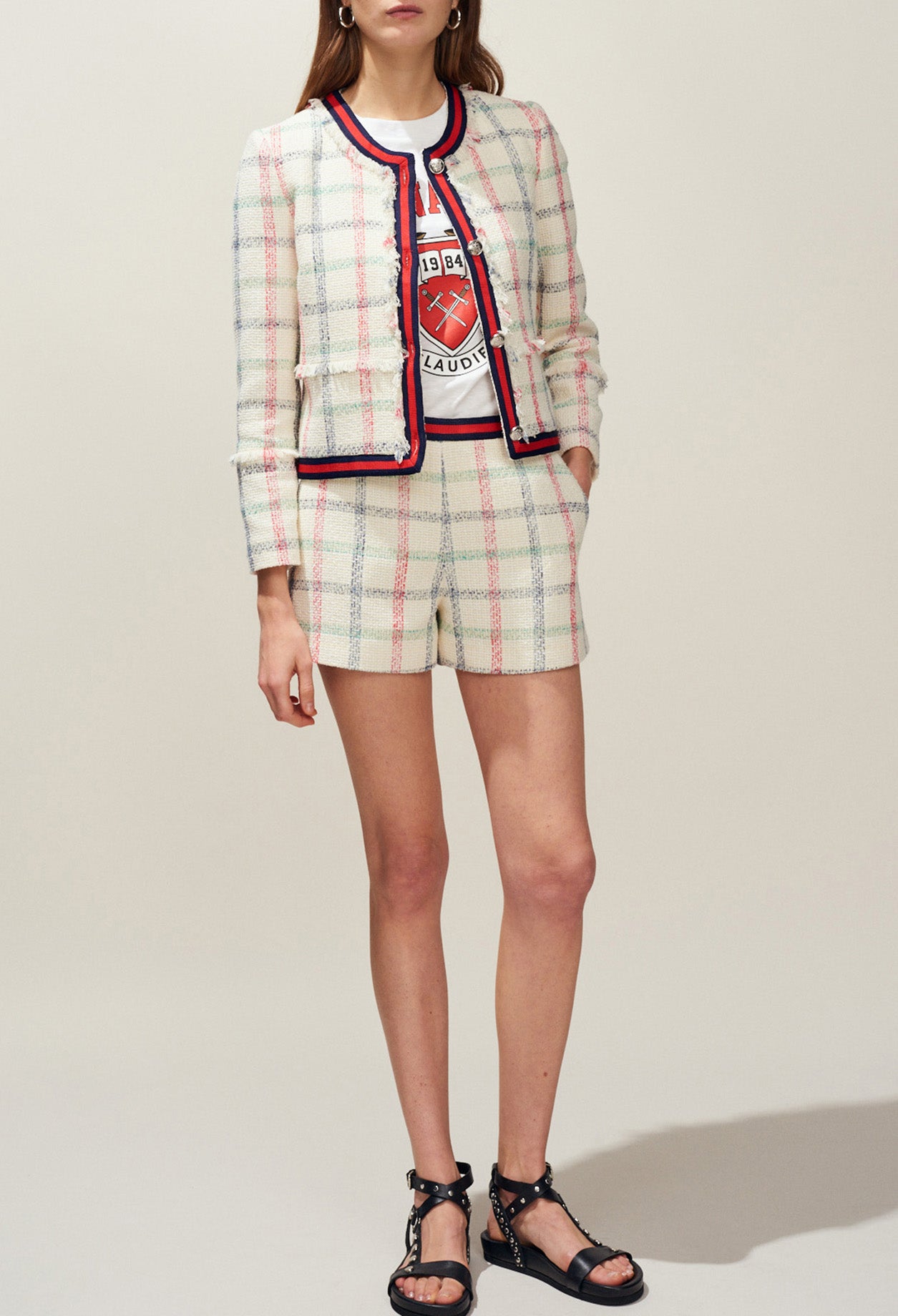 Short en tweed à galon sporty Faume - seconde main