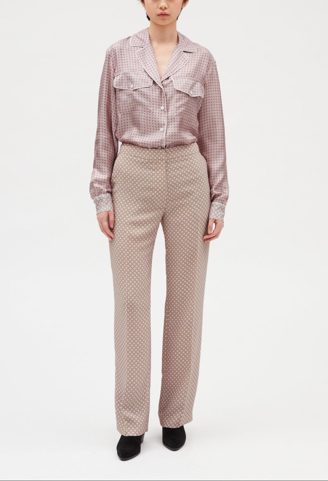 Chemise soie rose poudré Faume - seconde main