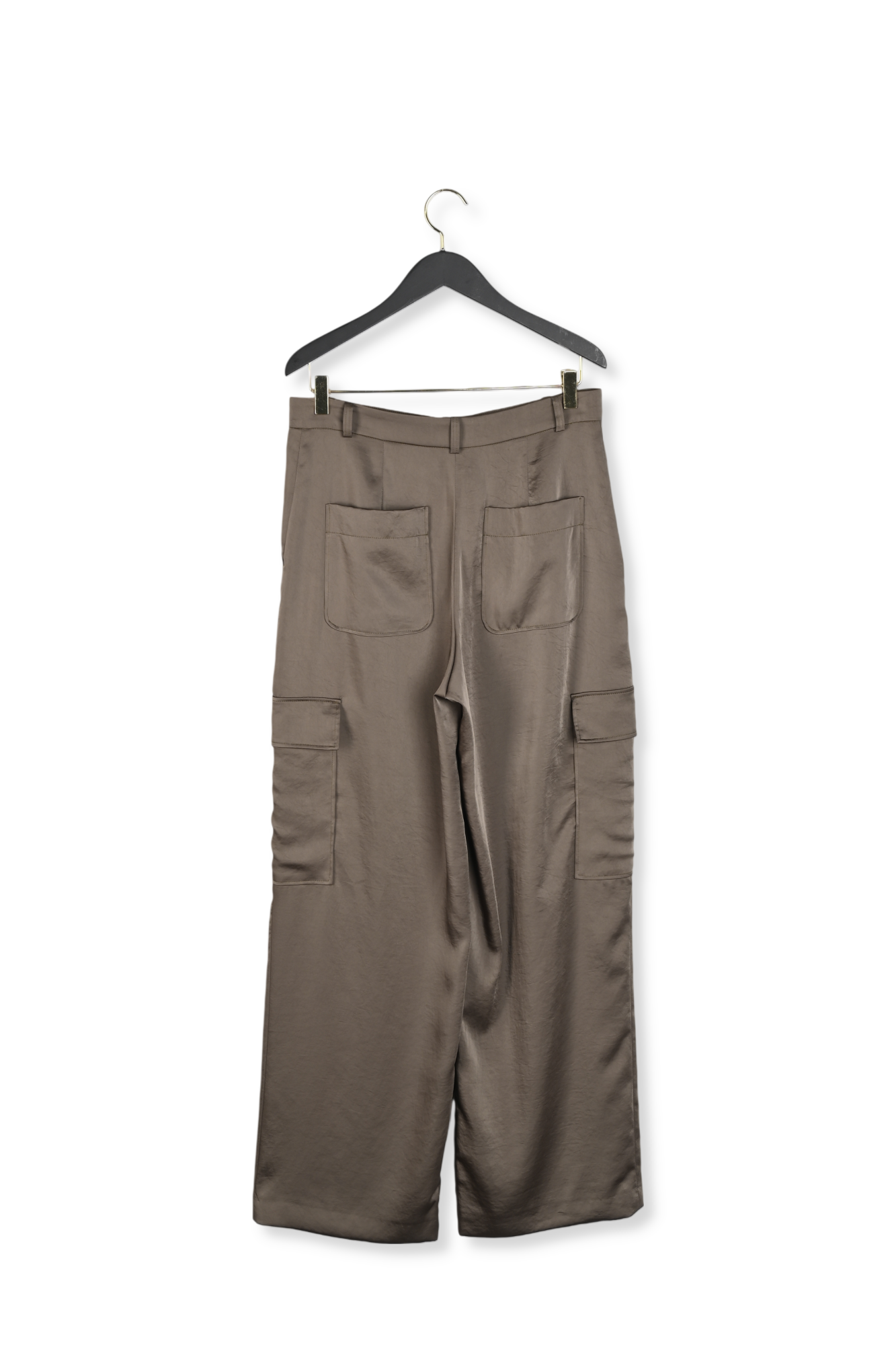 Pantalon fluide satiné cargo kaki Faume - seconde main
