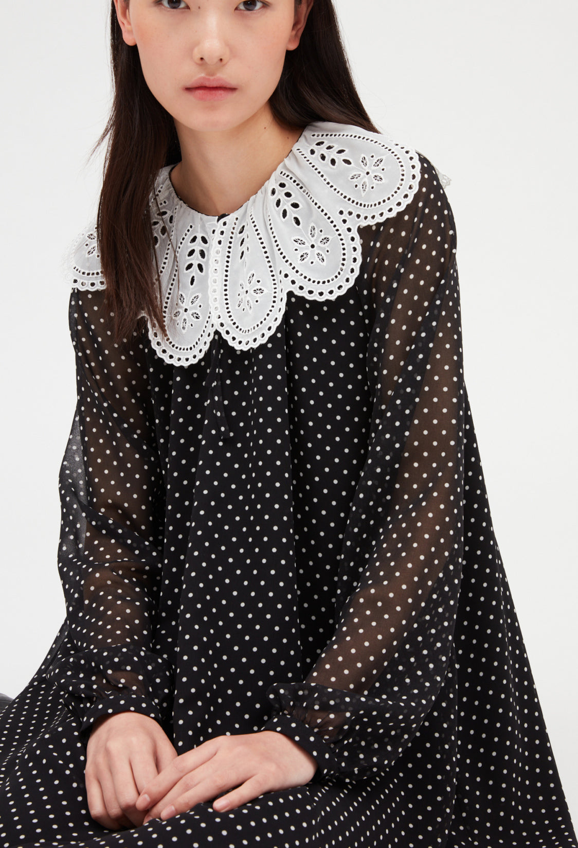 Robe courte Rifi large col imprimé pois Faume - seconde main