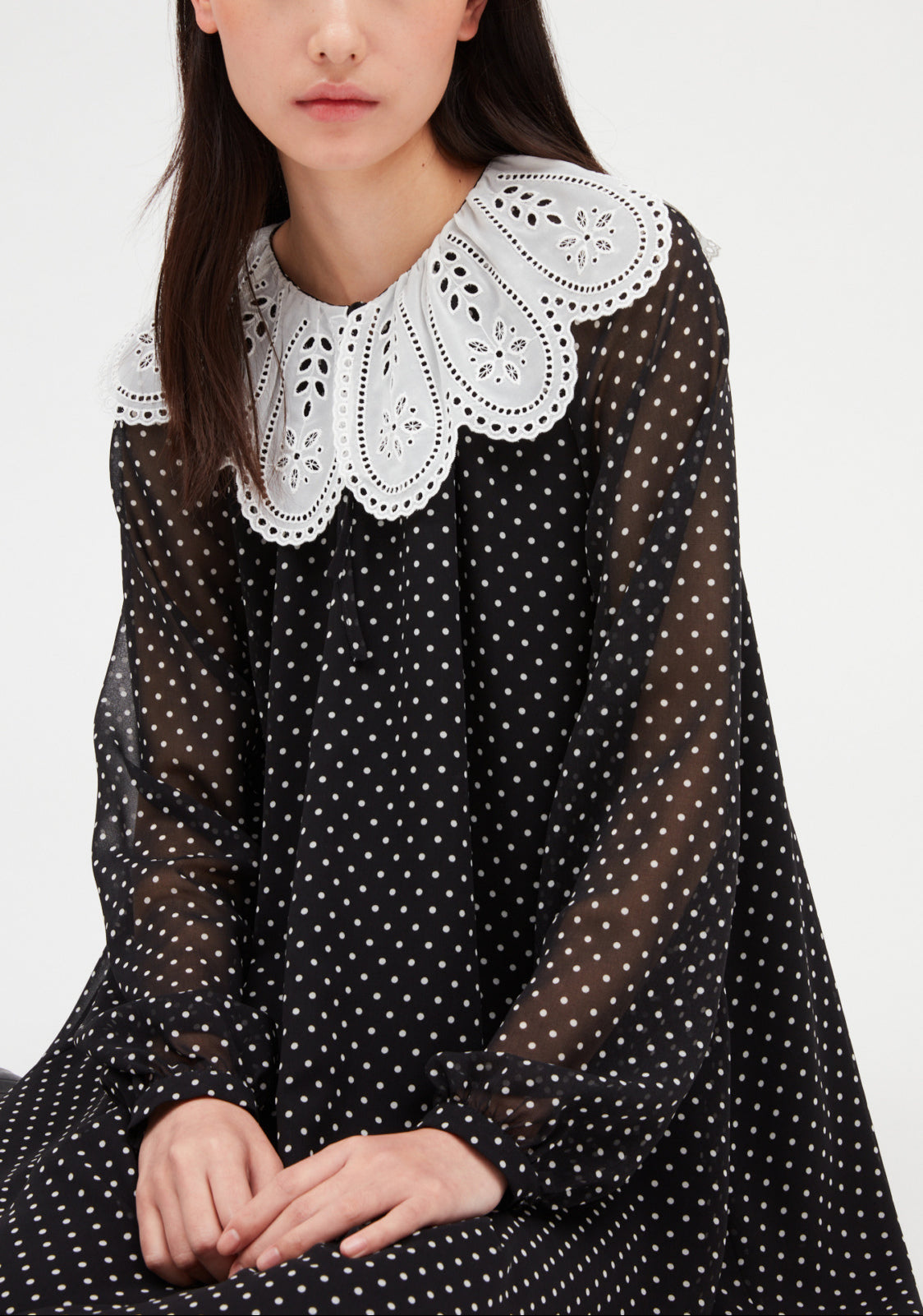 Robe courte Rifi large col imprimé pois Faume - seconde main