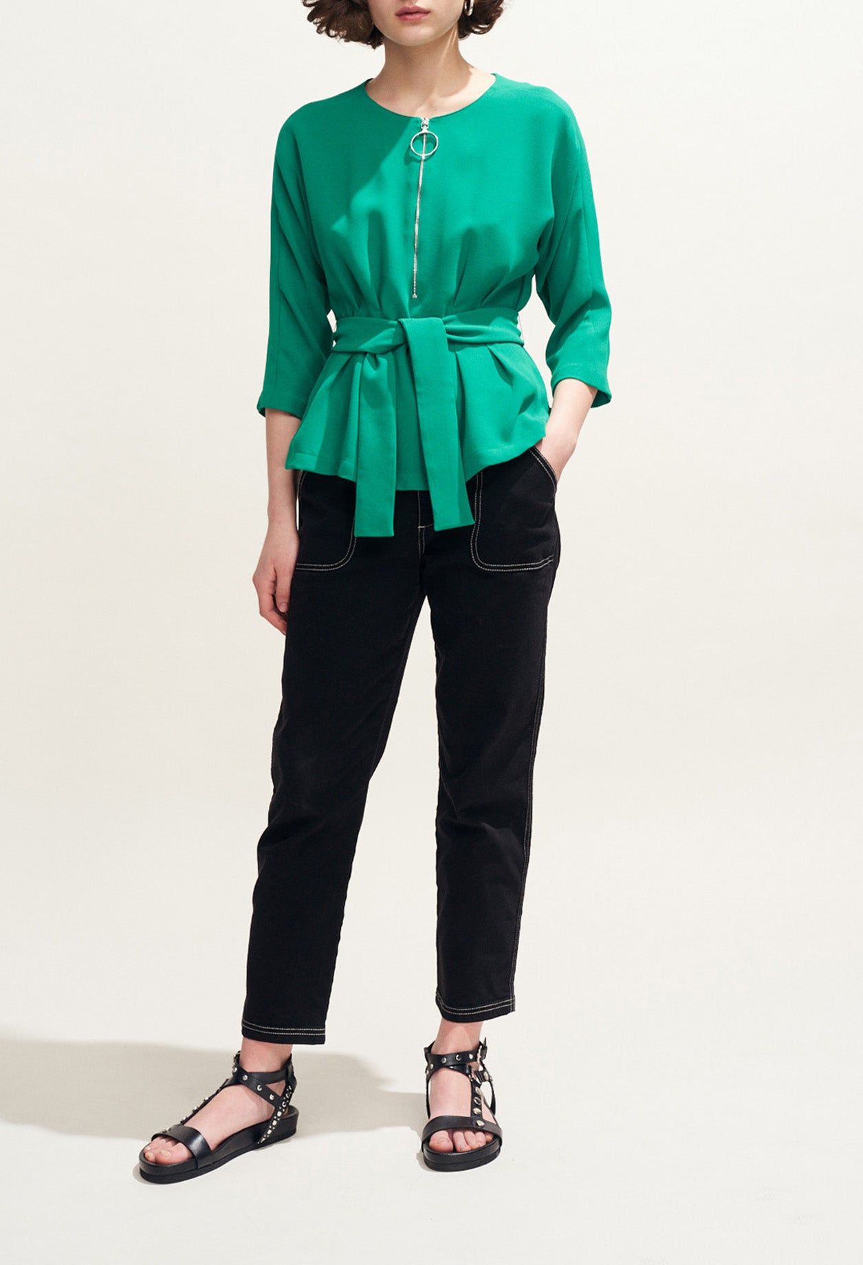 Top cintré à encolure zippée Faume - seconde main