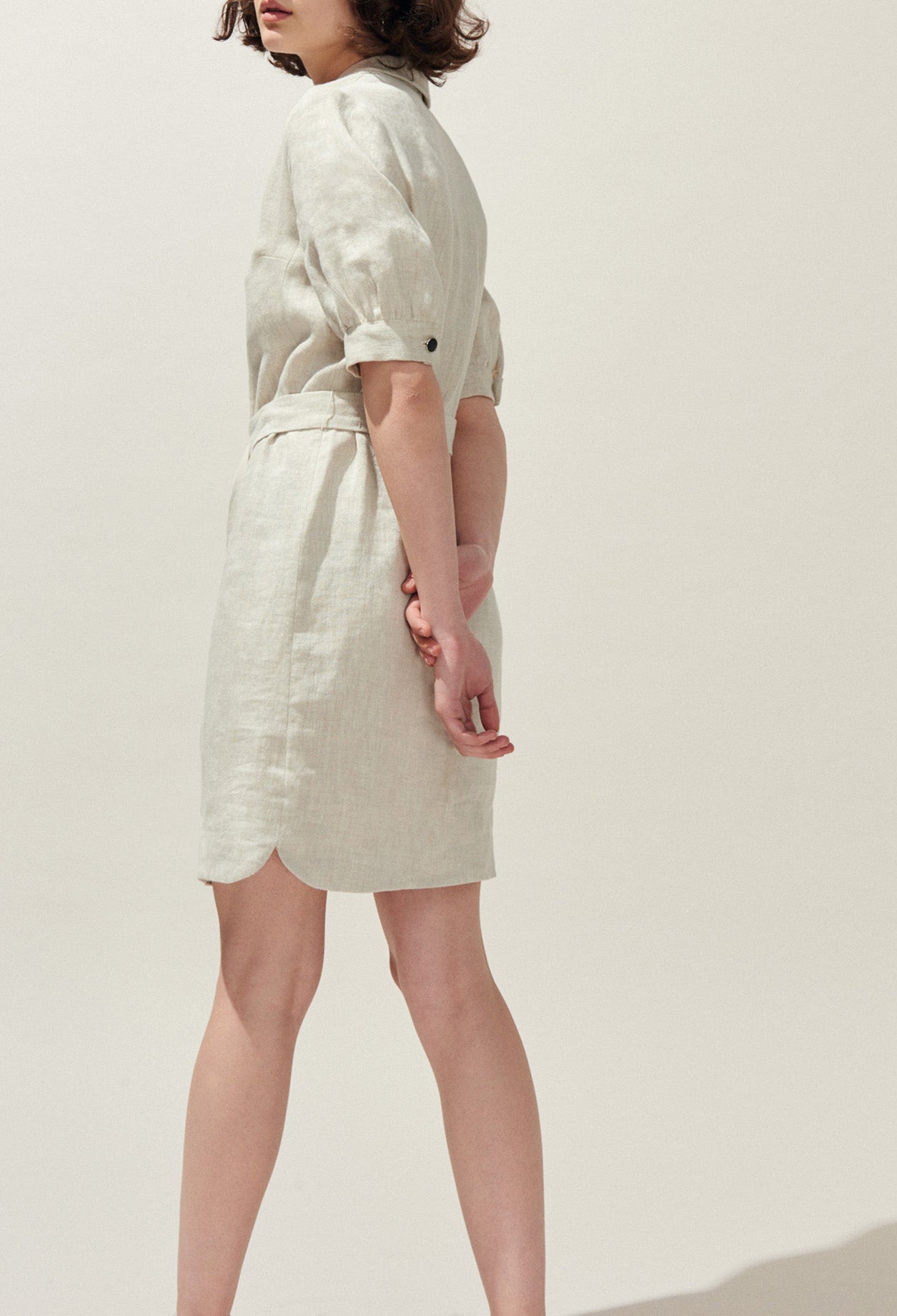 Robe chemise en lin ceinturée Faume - seconde main