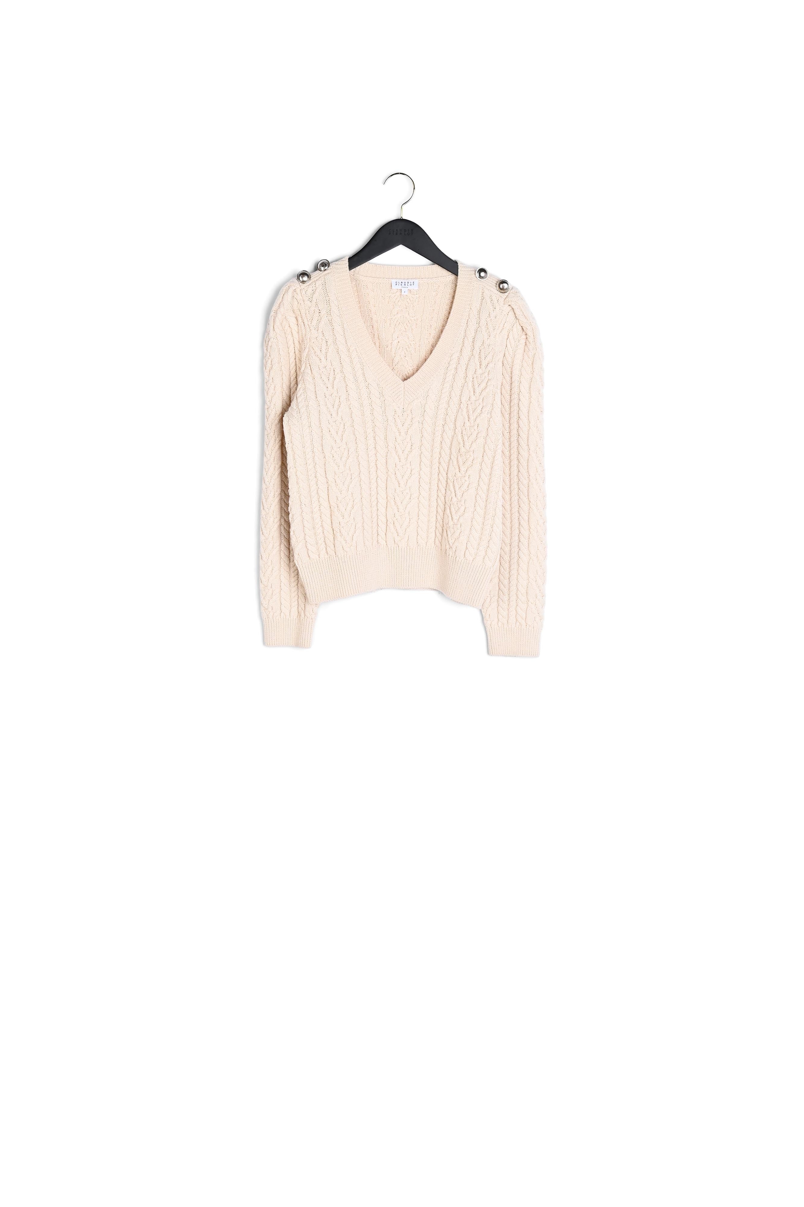 Pull court en maille torsadée Faume - seconde main