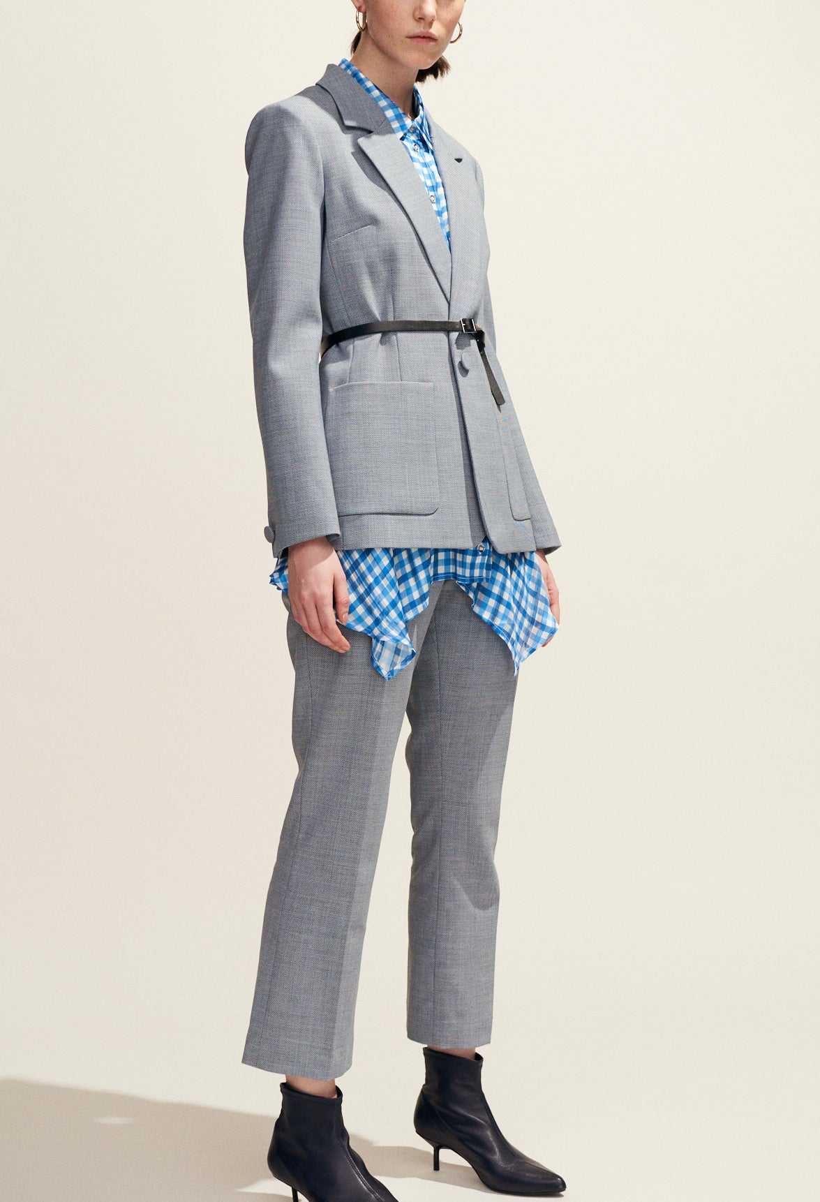 Veste tailleur gris chiné Faume - seconde main