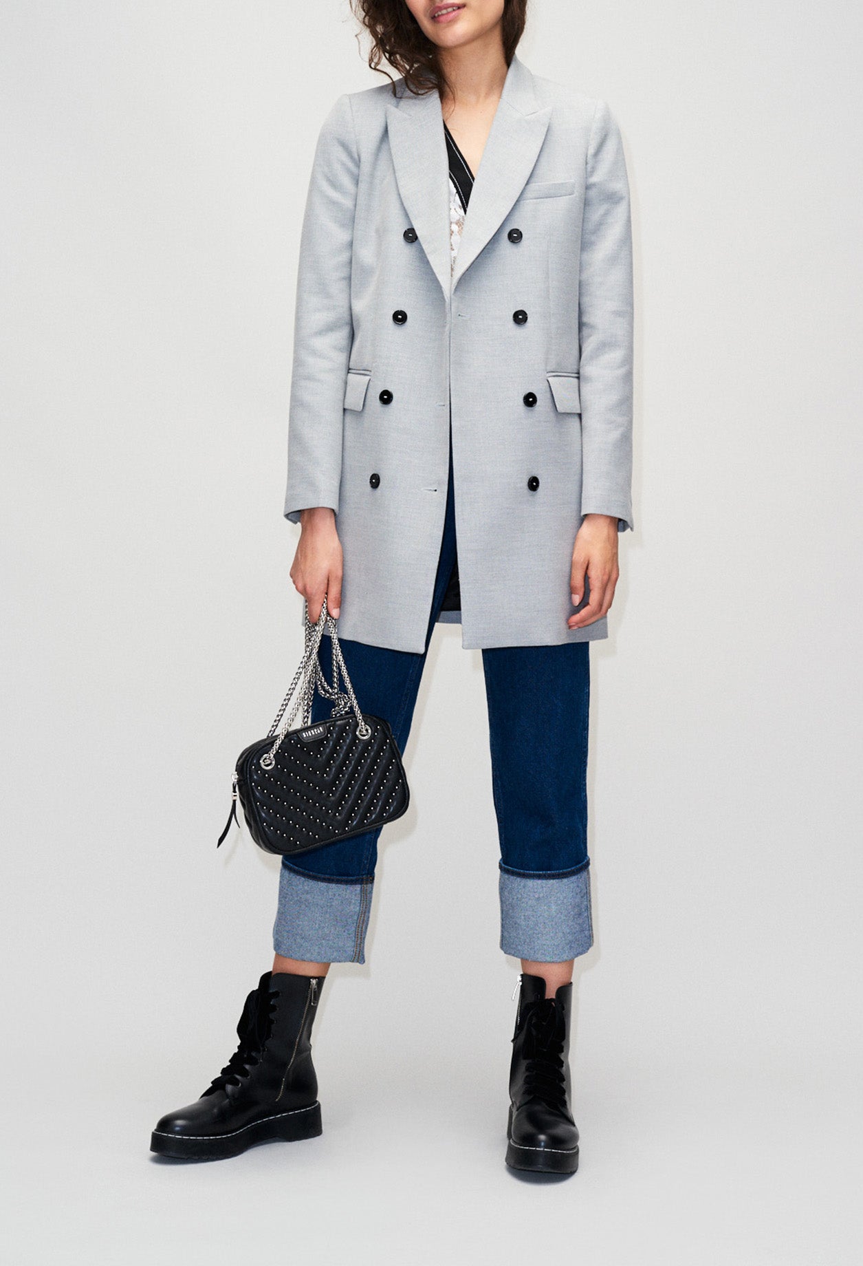 Manteau croisé coupe masculine Faume - seconde main