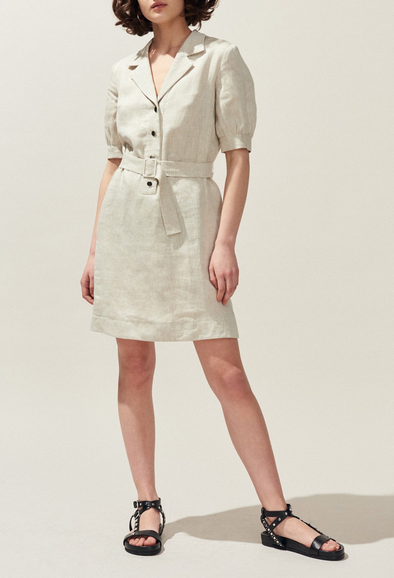 Robe chemise en lin ceinturée Faume - seconde main