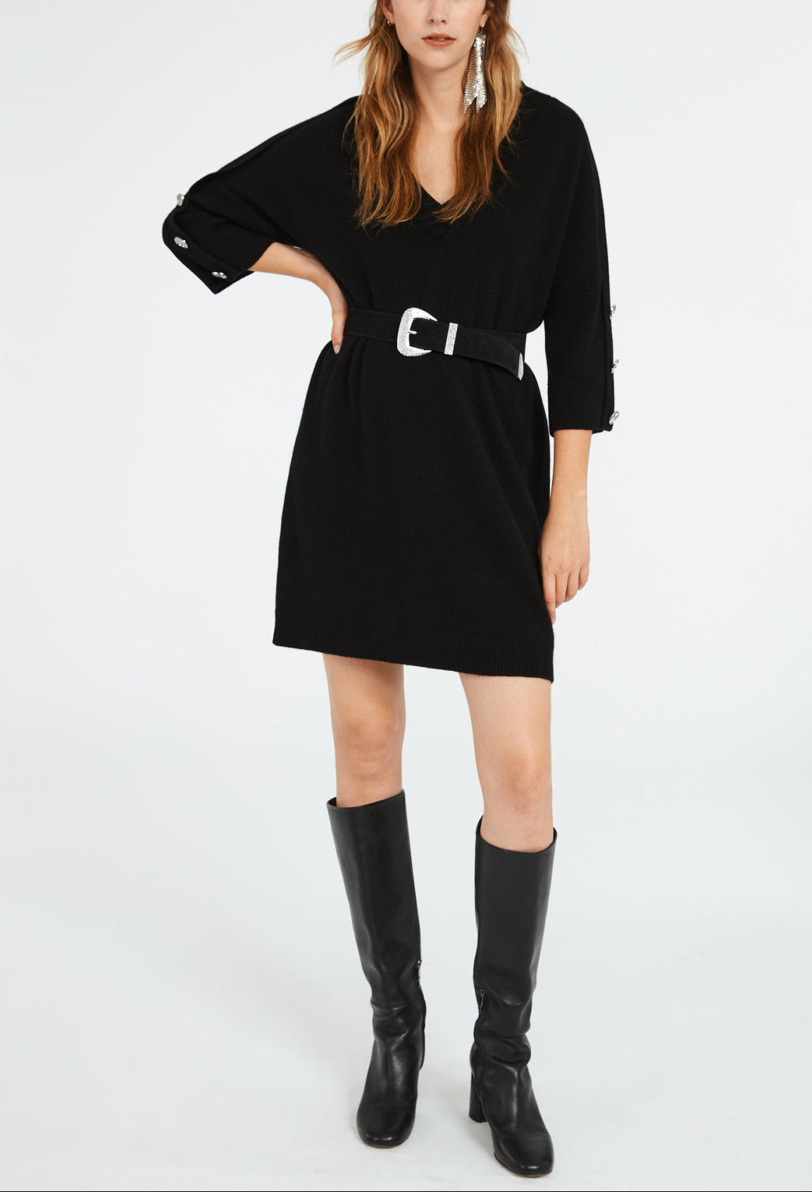 Robe pull col V Faume - seconde main