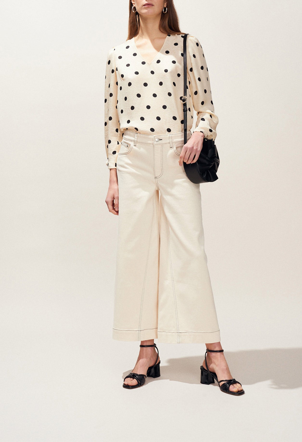 Top col V imprimé pois Faume - seconde main