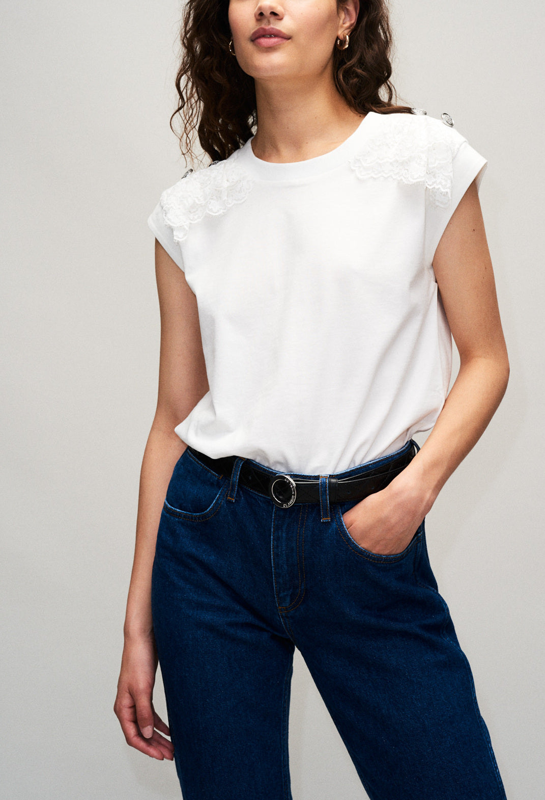 T-shirt coton avec détail epaule Faume - seconde main