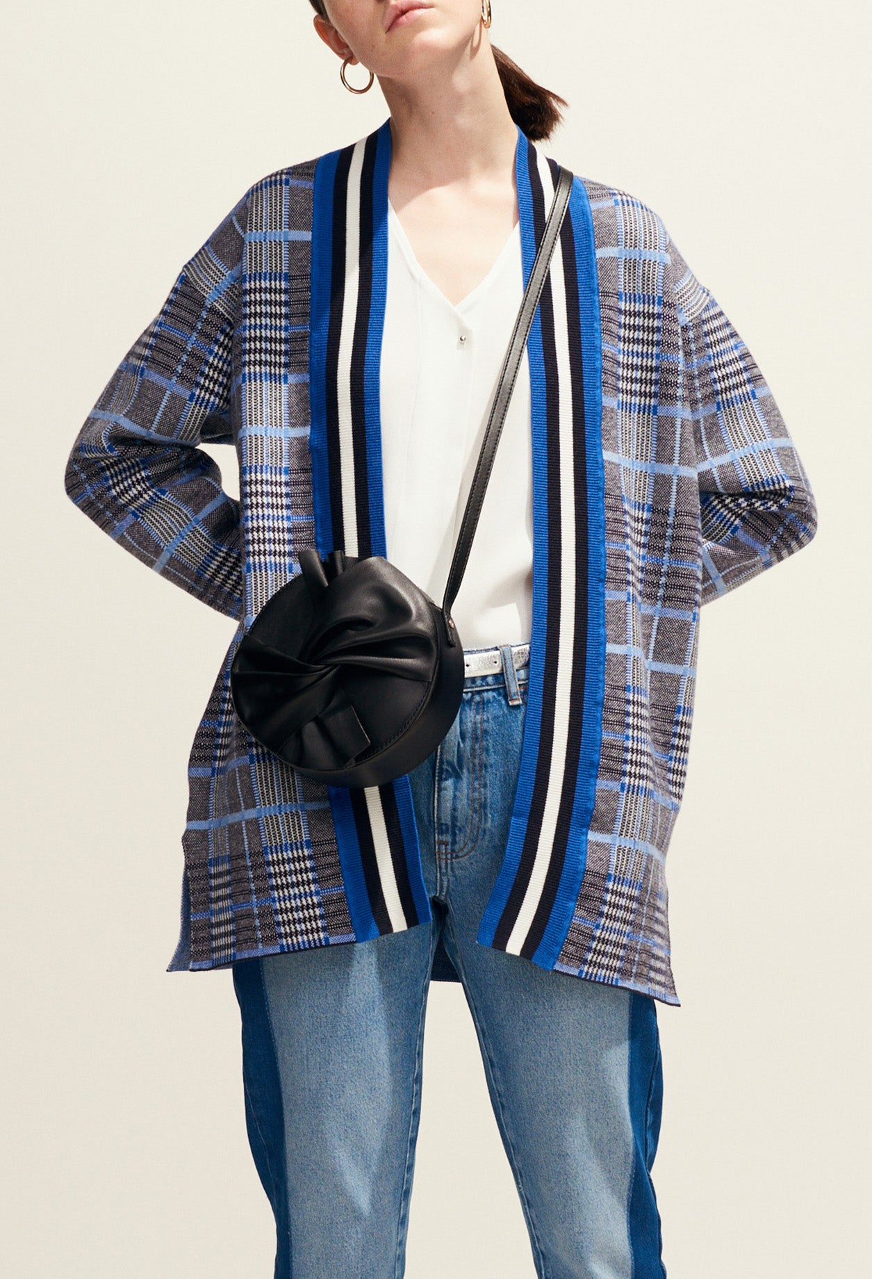 Cardigan oversize motif prince de galles Faume - seconde main