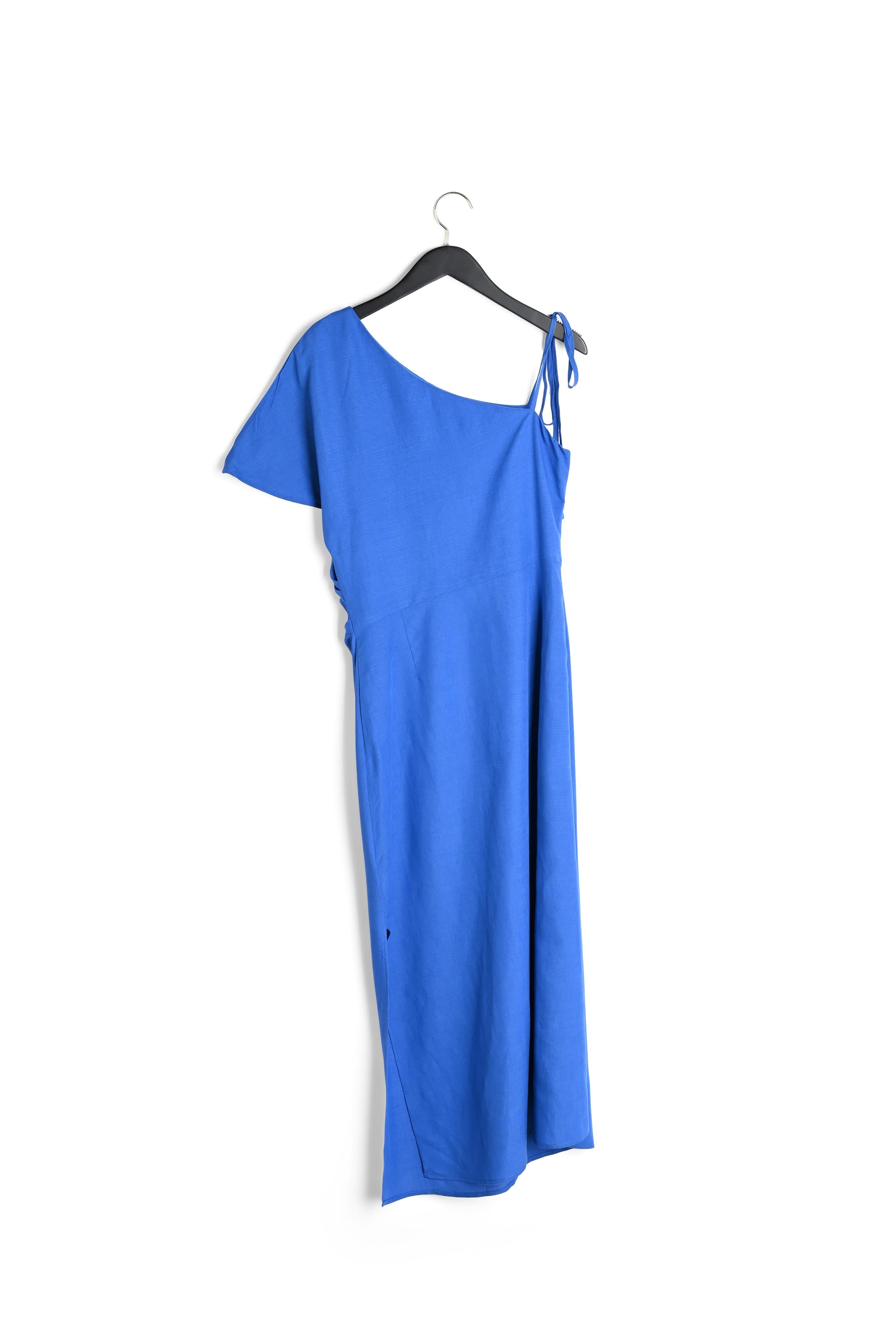Robe midi asymétrique bleue Faume - seconde main