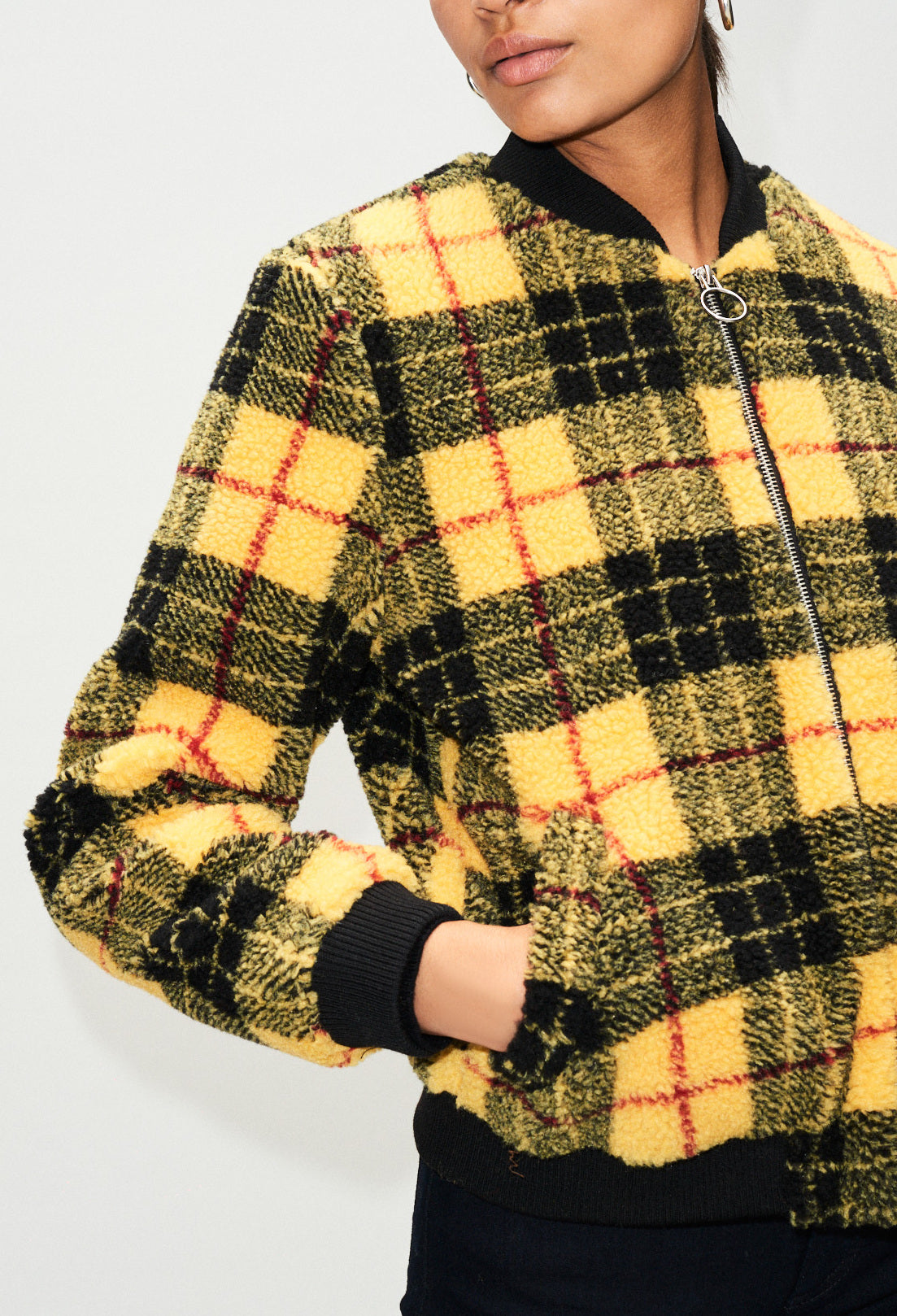 Bombers fausse fourrure à carreaux Faume - seconde main