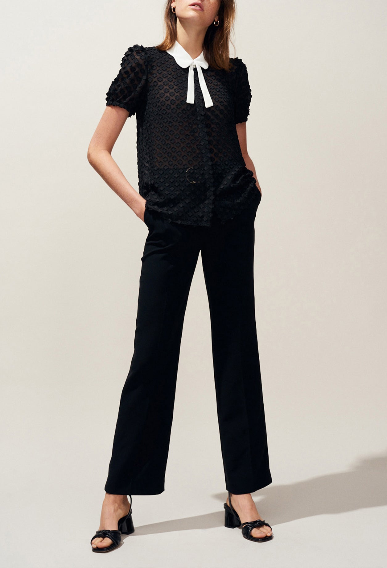 Chemisier col claudine en transparence Faume - seconde main