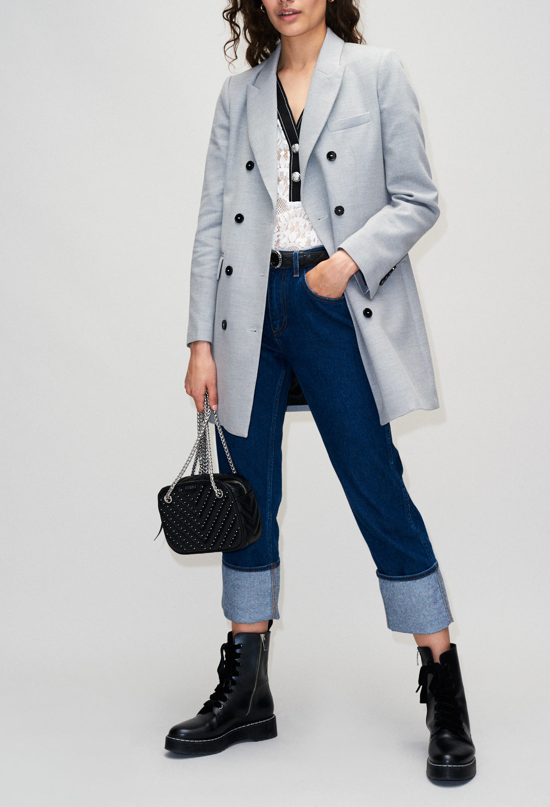 Manteau croisé coupe masculine Faume - seconde main