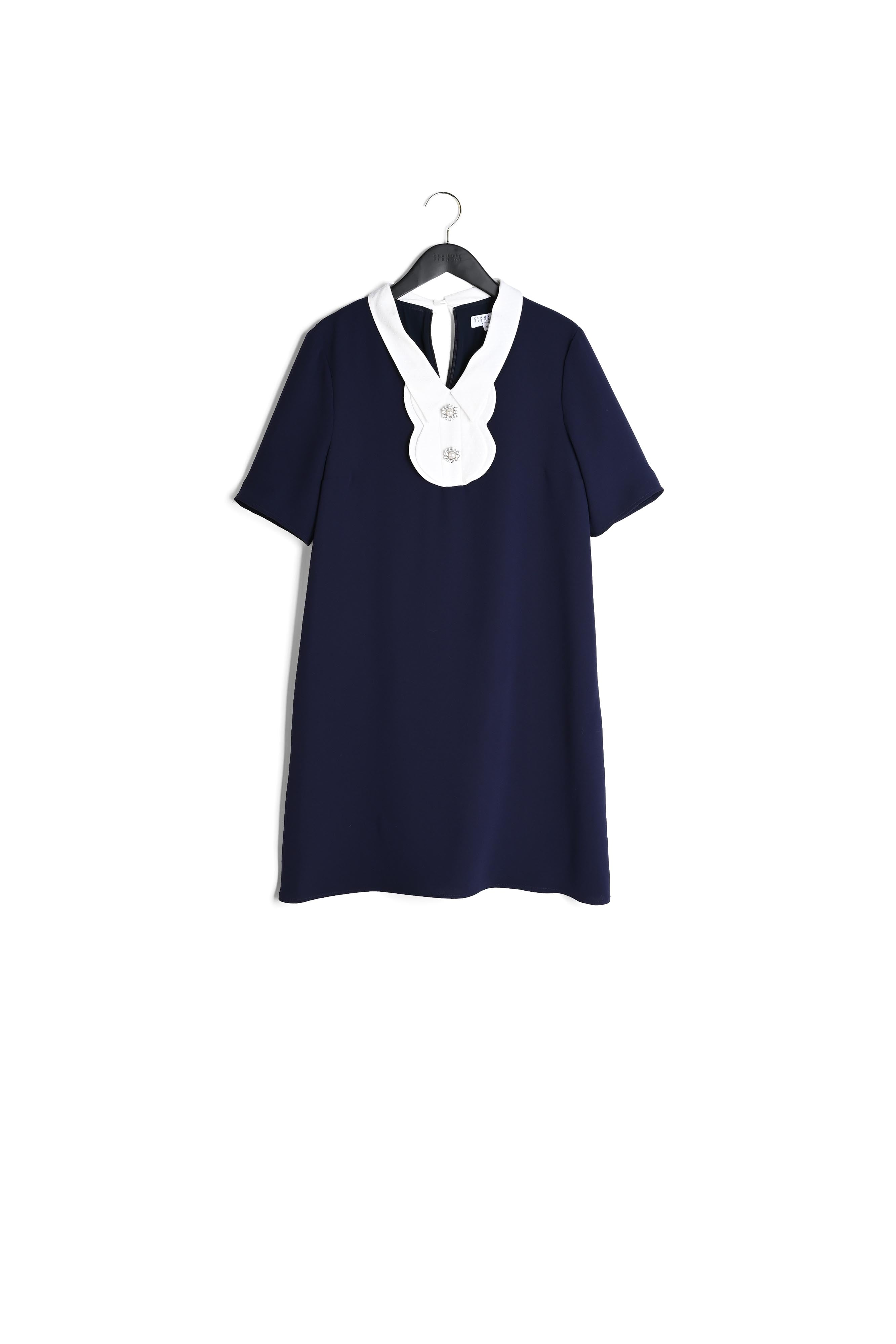 Robe détail plastron boutons bijoux Faume - seconde main