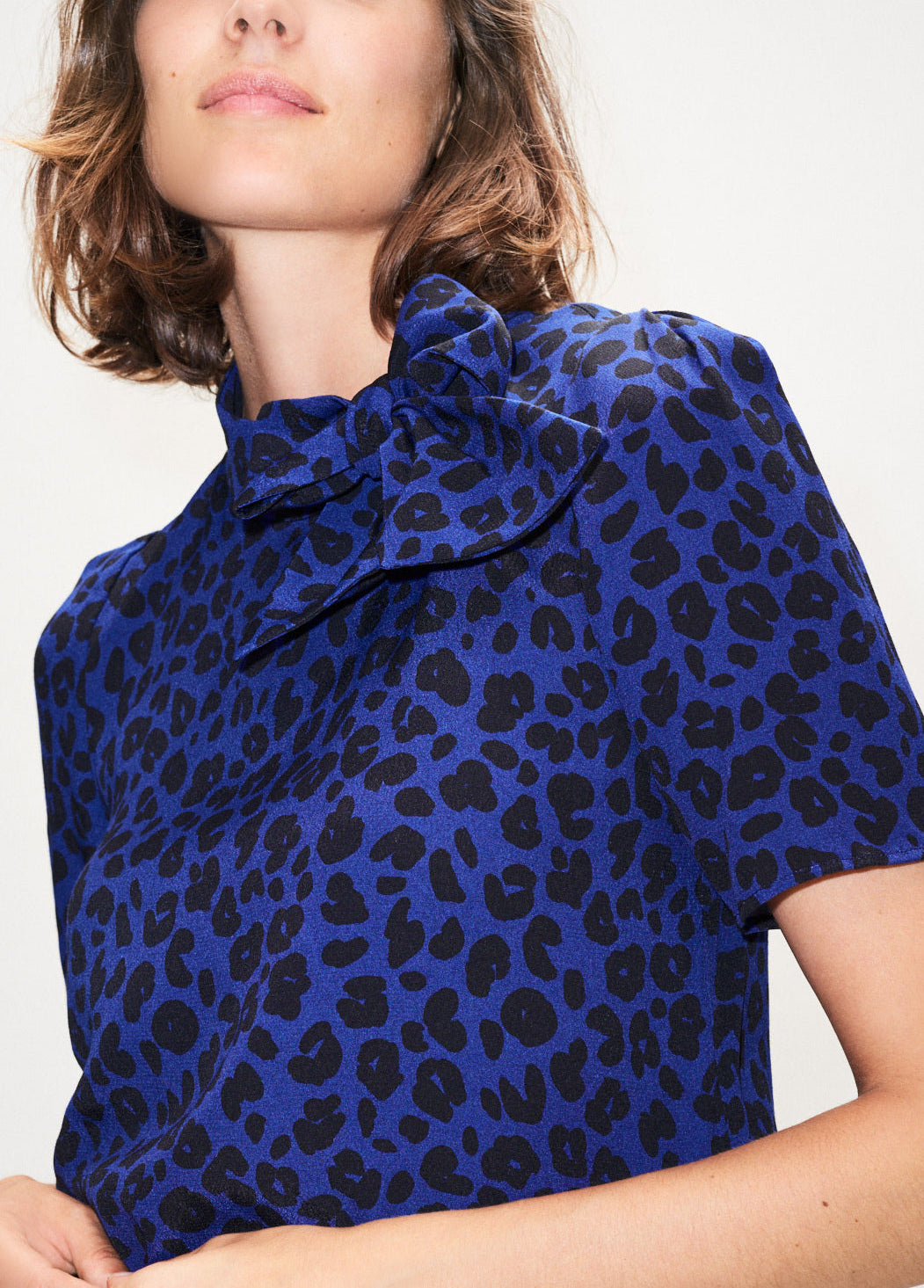 Top avec nœud imprimé léopard Faume - seconde main