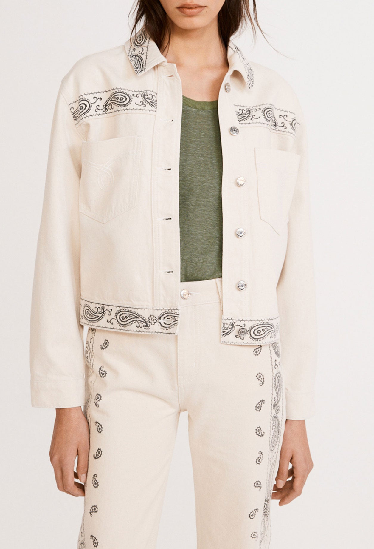 Veste imprimée en jean économe en eau Faume - seconde main