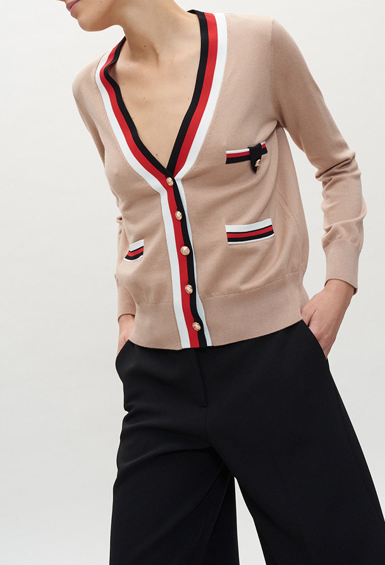 Cardigan à bandes sporty Faume - seconde main