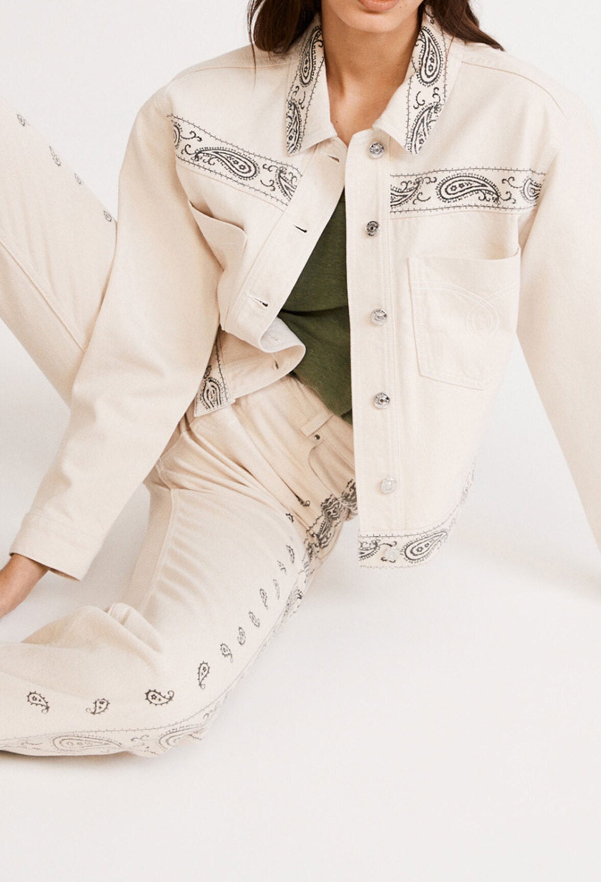 Veste imprimée en jean économe en eau Faume - seconde main