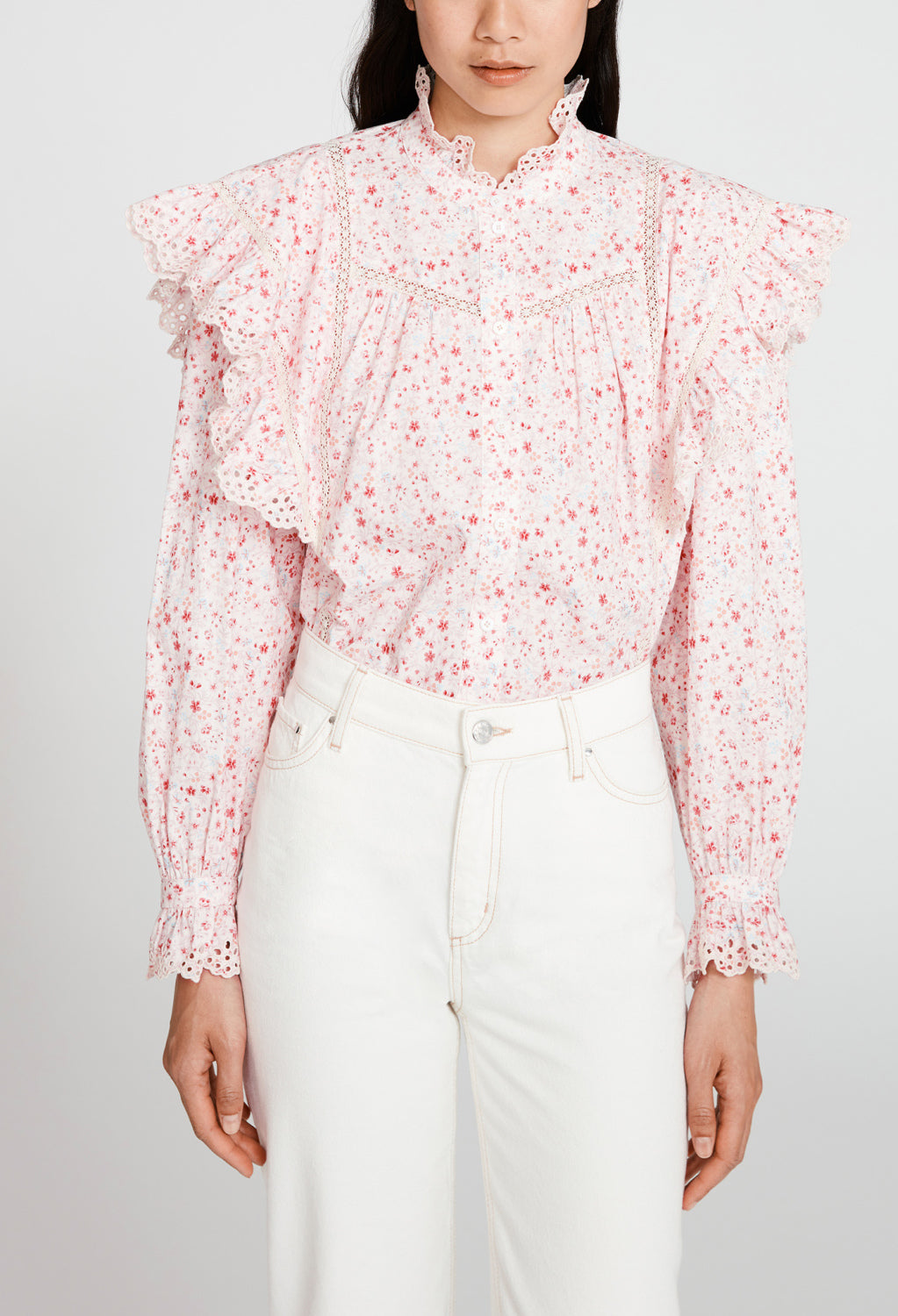 Blouse blanche imprimé fleuri Faume - seconde main