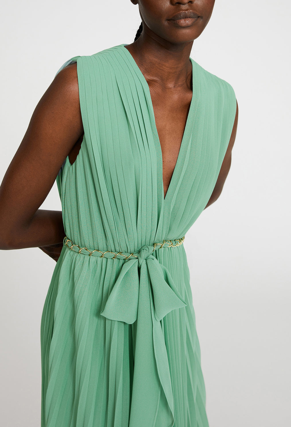 Robe midi plissée ceinturée Faume - seconde main