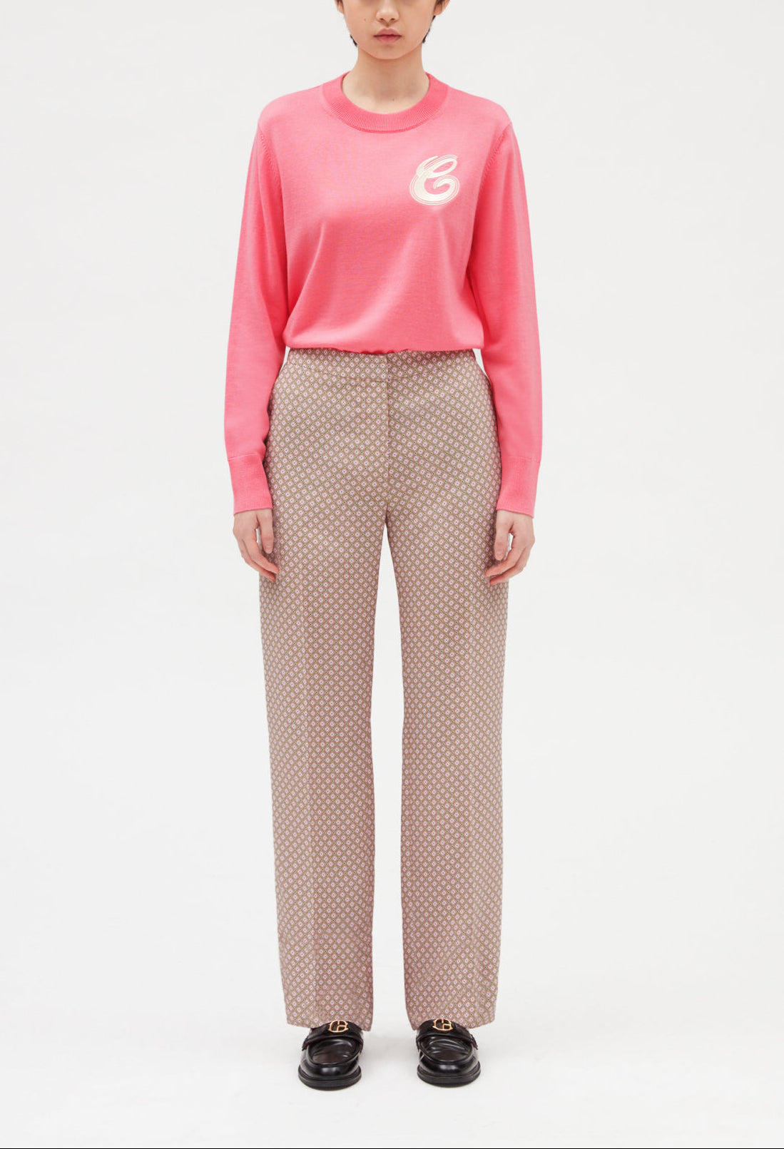 Pantalon imprimé rose Faume - seconde main