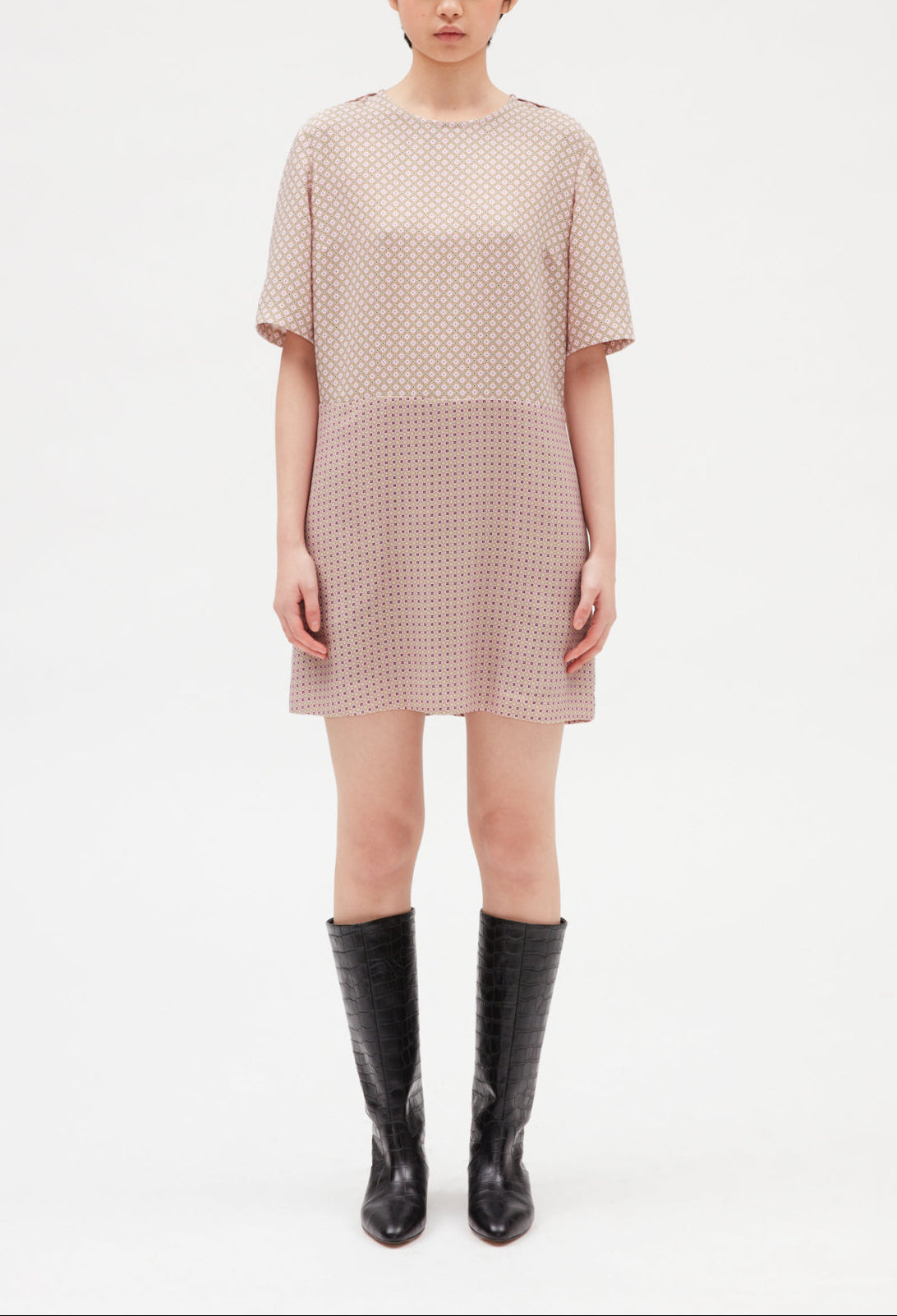 Robe courte imprimée rose Faume - seconde main