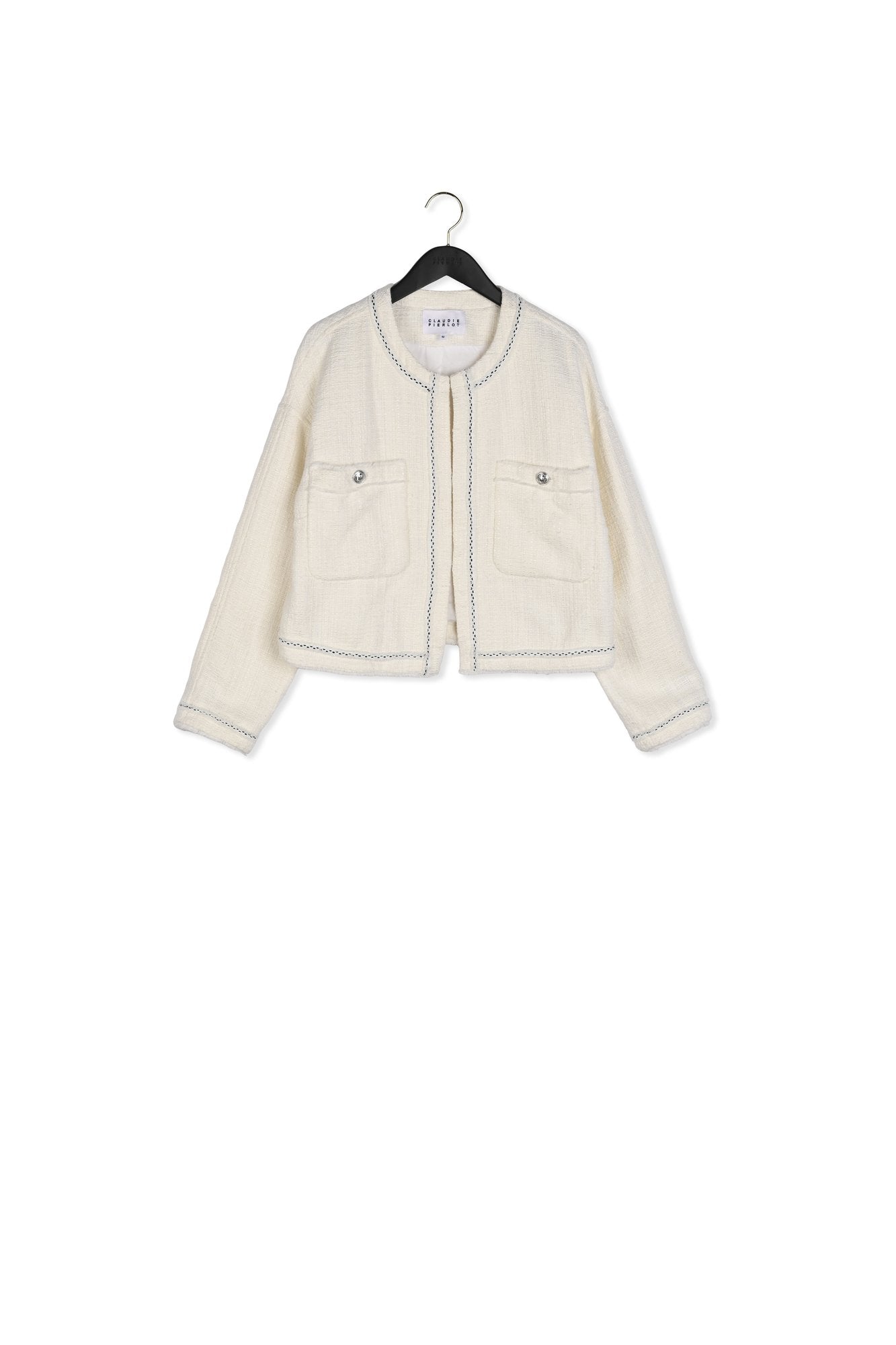 Veste courte blanche façon tweed Faume - seconde main