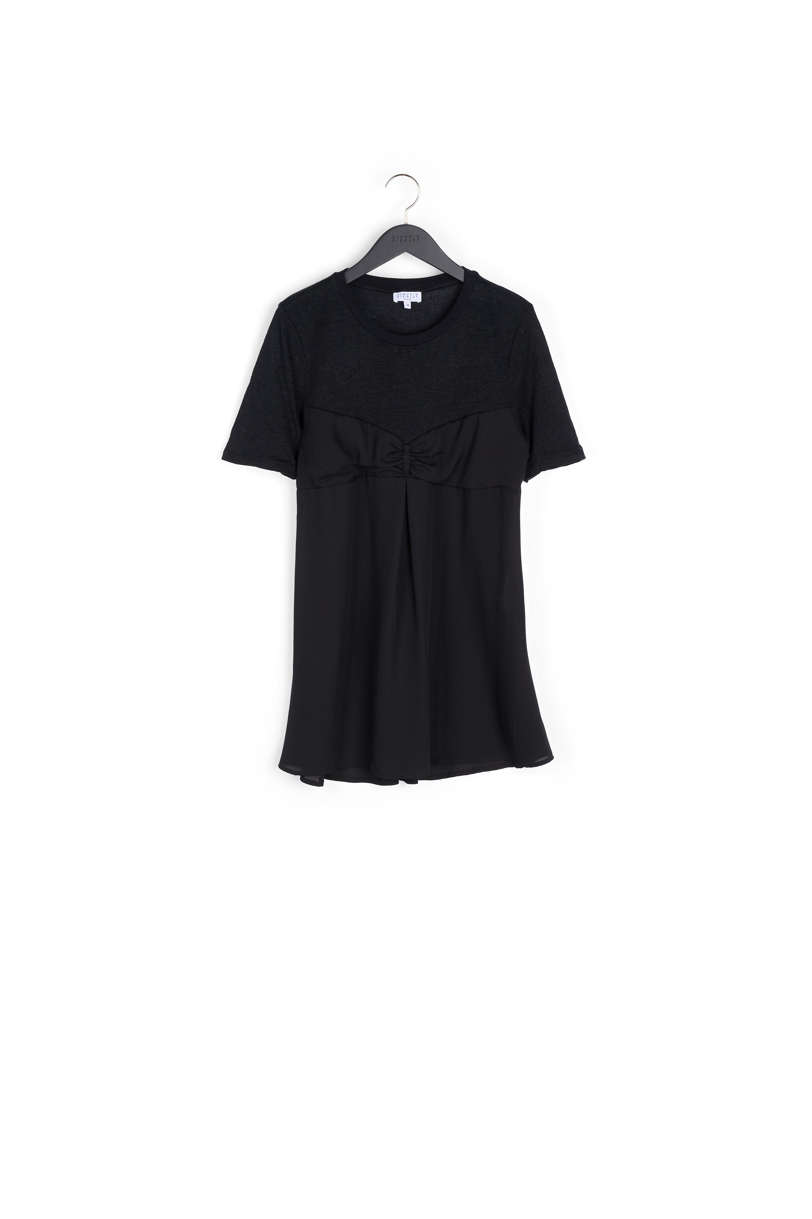 T-shirt évasé bi-matière Faume - seconde main