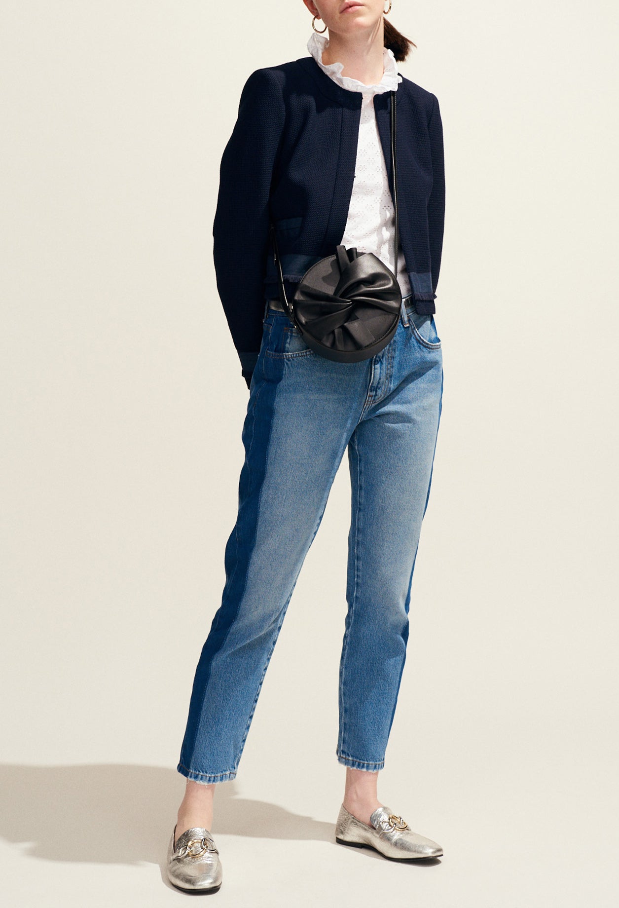 Veste courte à bande jean Faume - seconde main