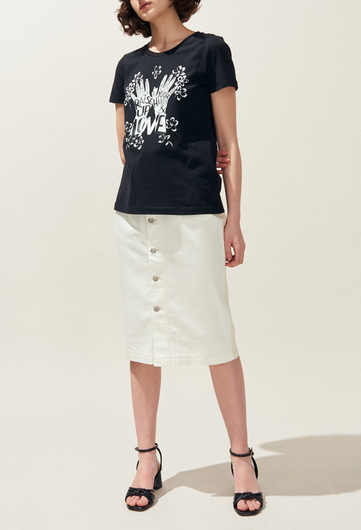 T shirt sérigraphié noir Faume - seconde main