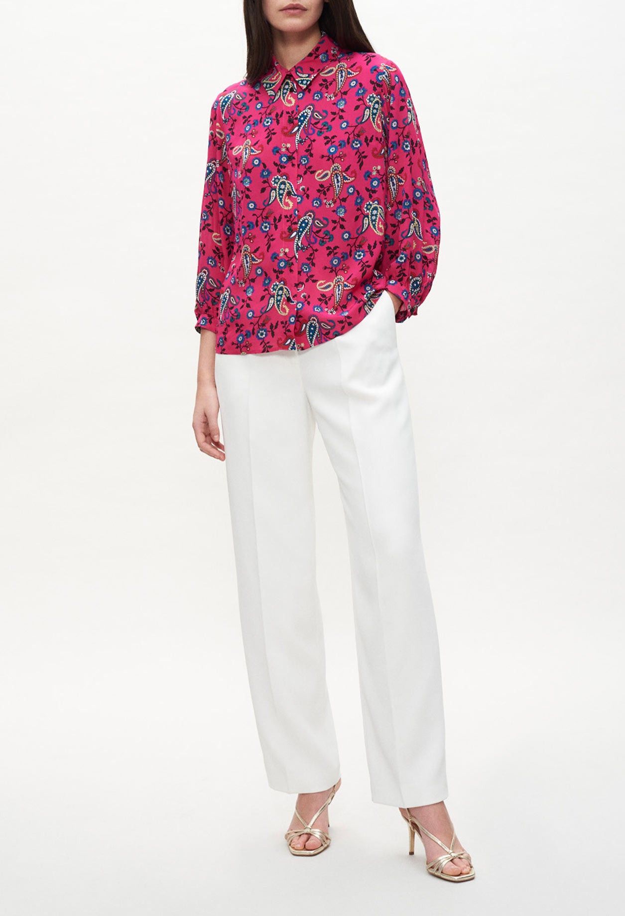 Chemise imprimée rose fuchsia Faume - seconde main