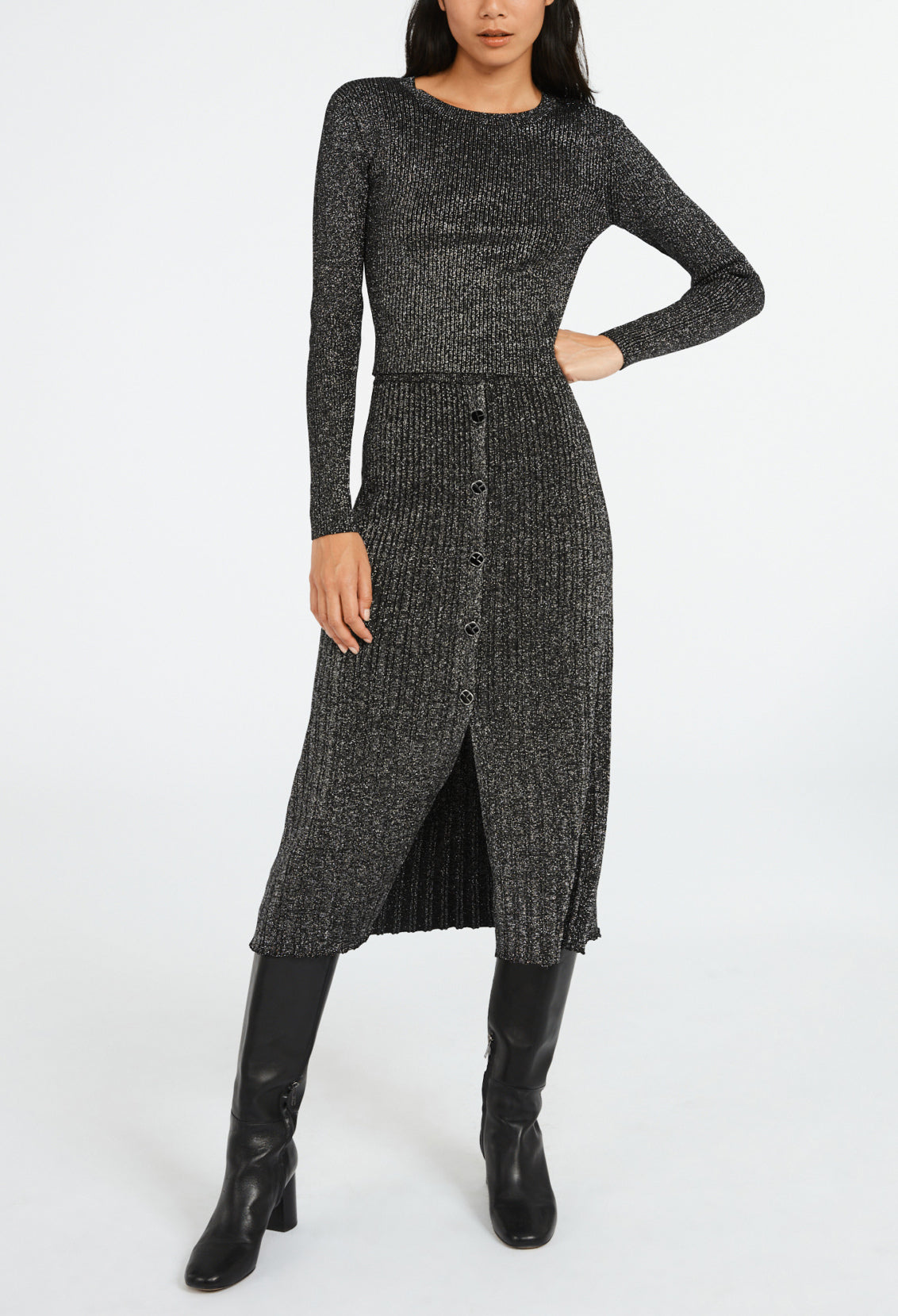 Pull argnt maill scintillant Faume - seconde main