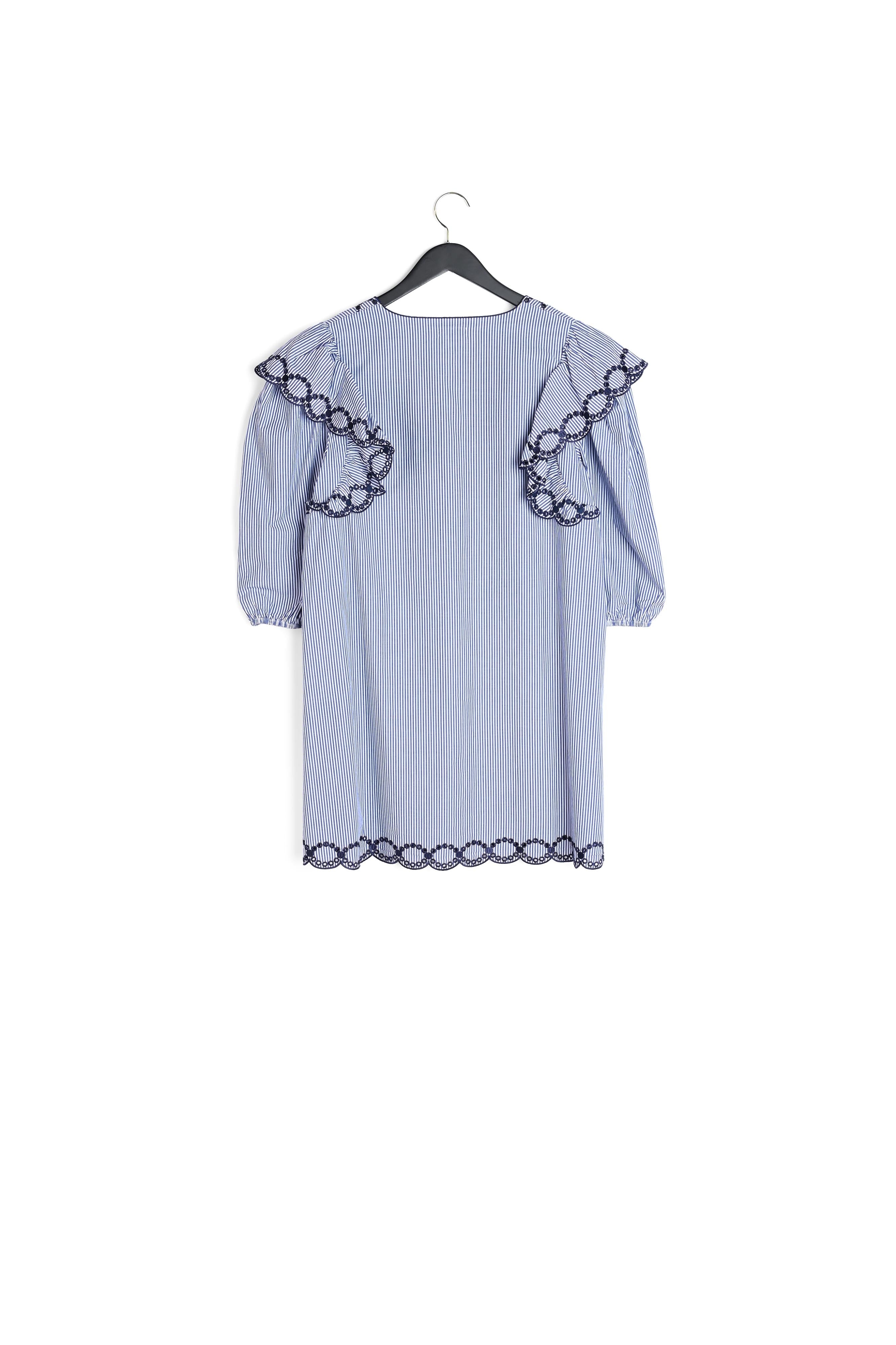 Robe trapèze brodée en coton biologique Faume - seconde main