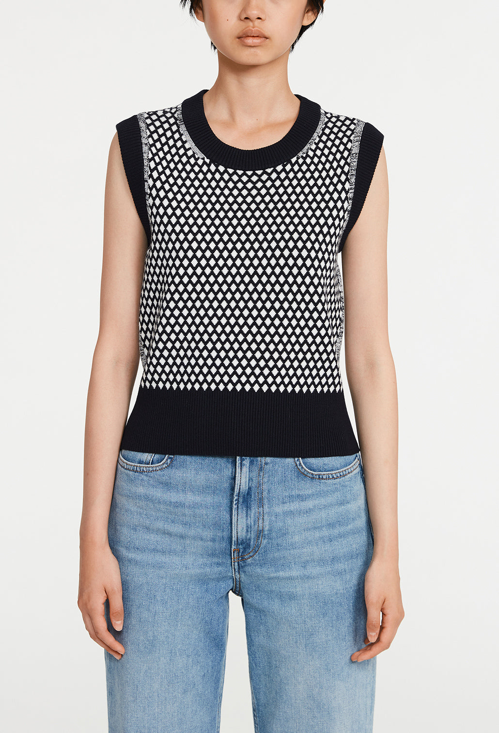 Pull sans manche à motifs graphiques Faume - seconde main