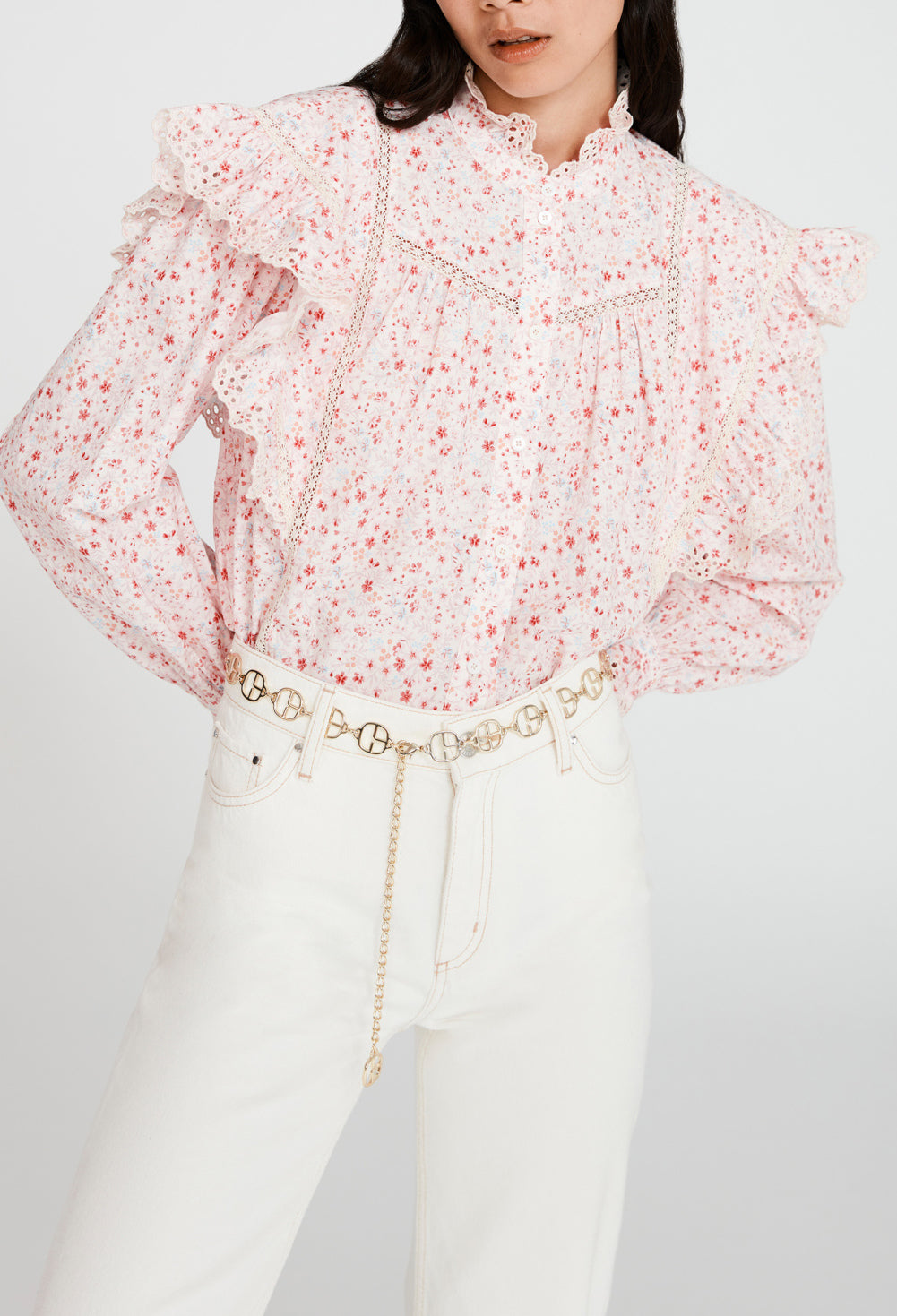Blouse blanche imprimé fleuri Faume - seconde main