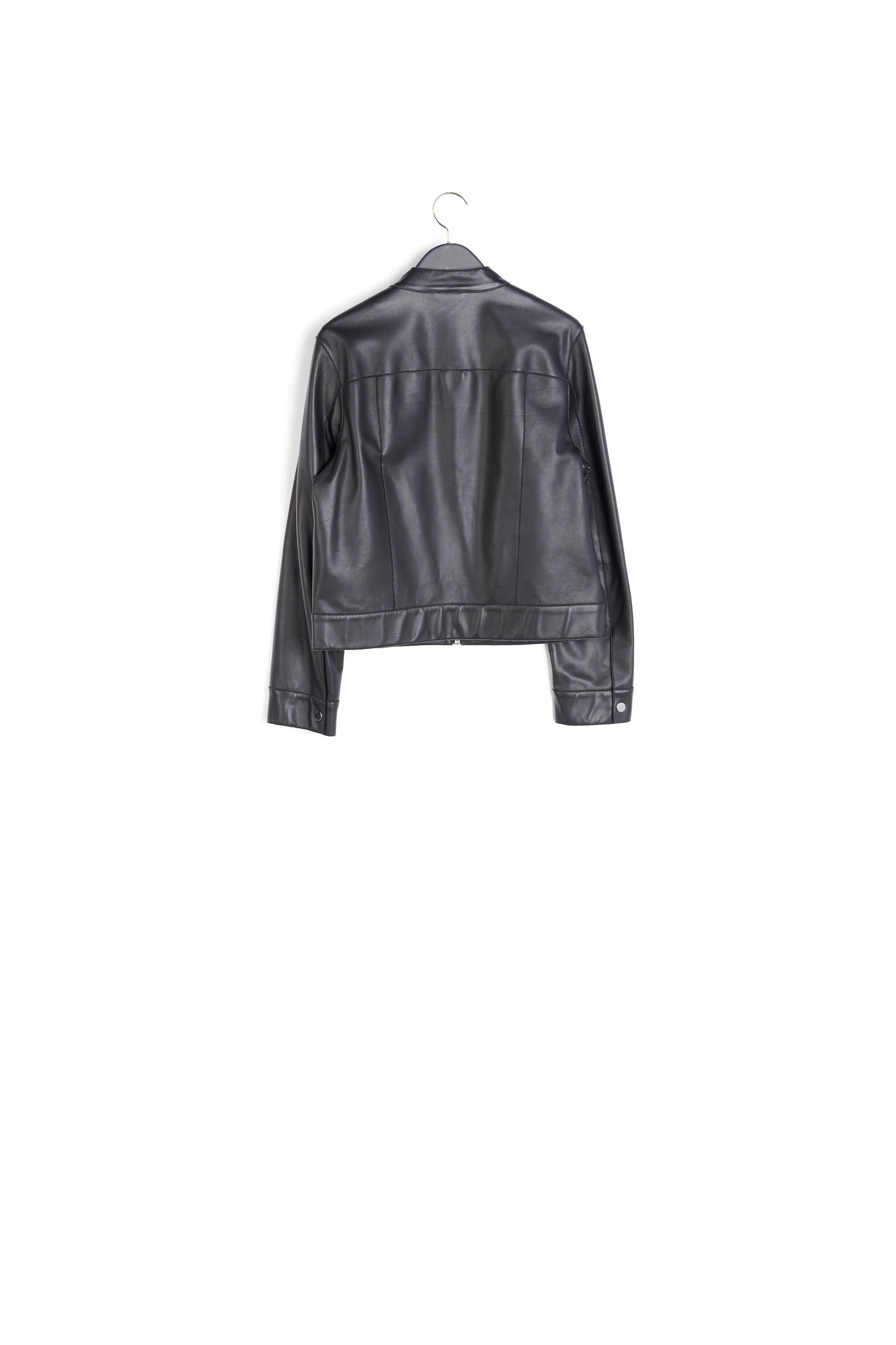 Blouson cuir col montant Faume - seconde main