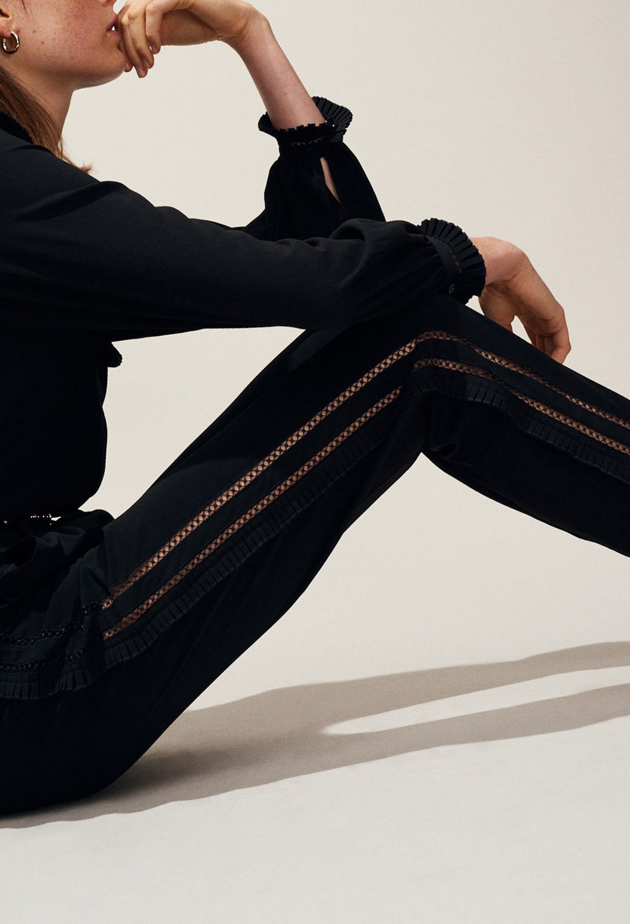 Pantalon fluide à détail de volants Faume - seconde main