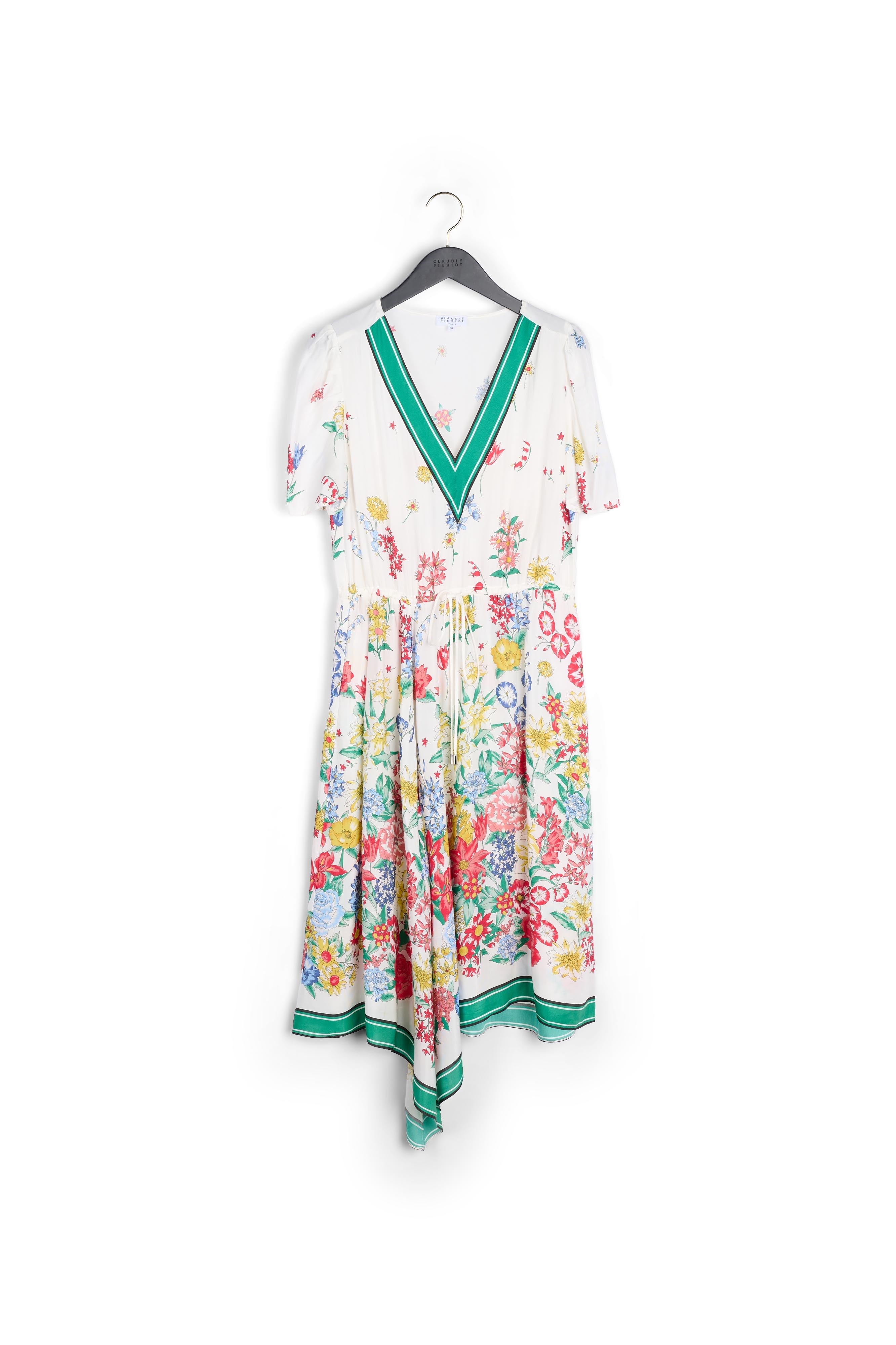 Robe asymétrique col V imprimé fleuri Faume - seconde main