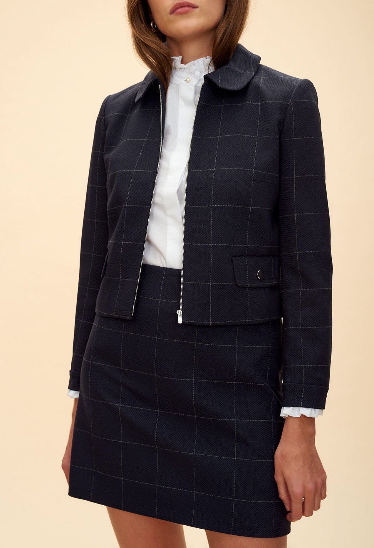 Veste d tailleur à motif carraux Faume - seconde main