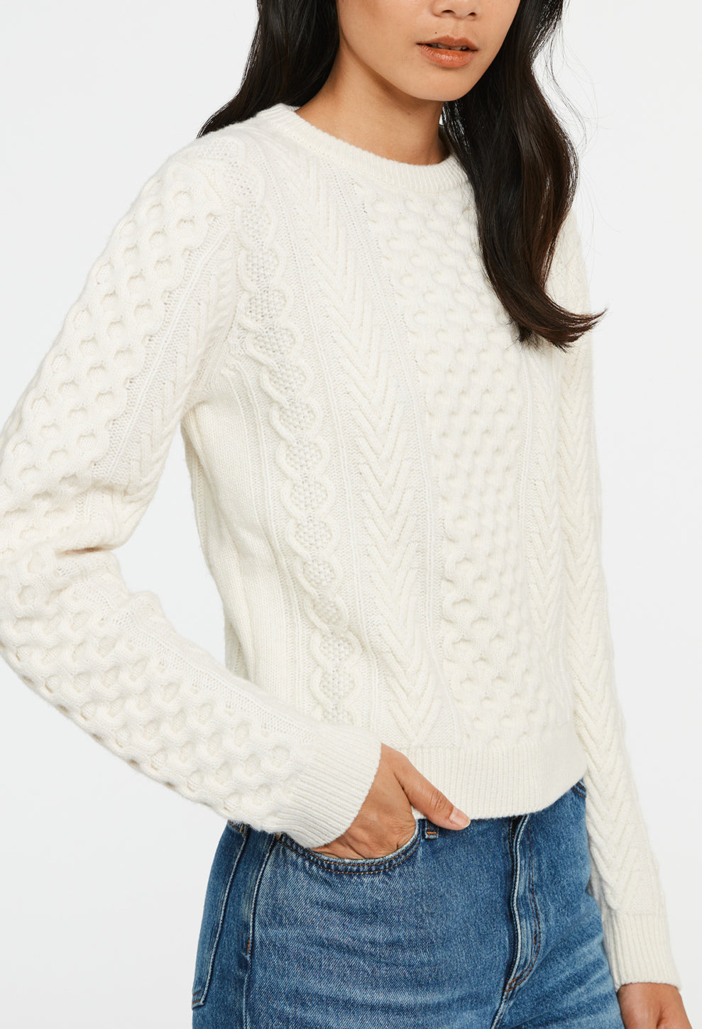 Pull torsadé écru Faume - seconde main