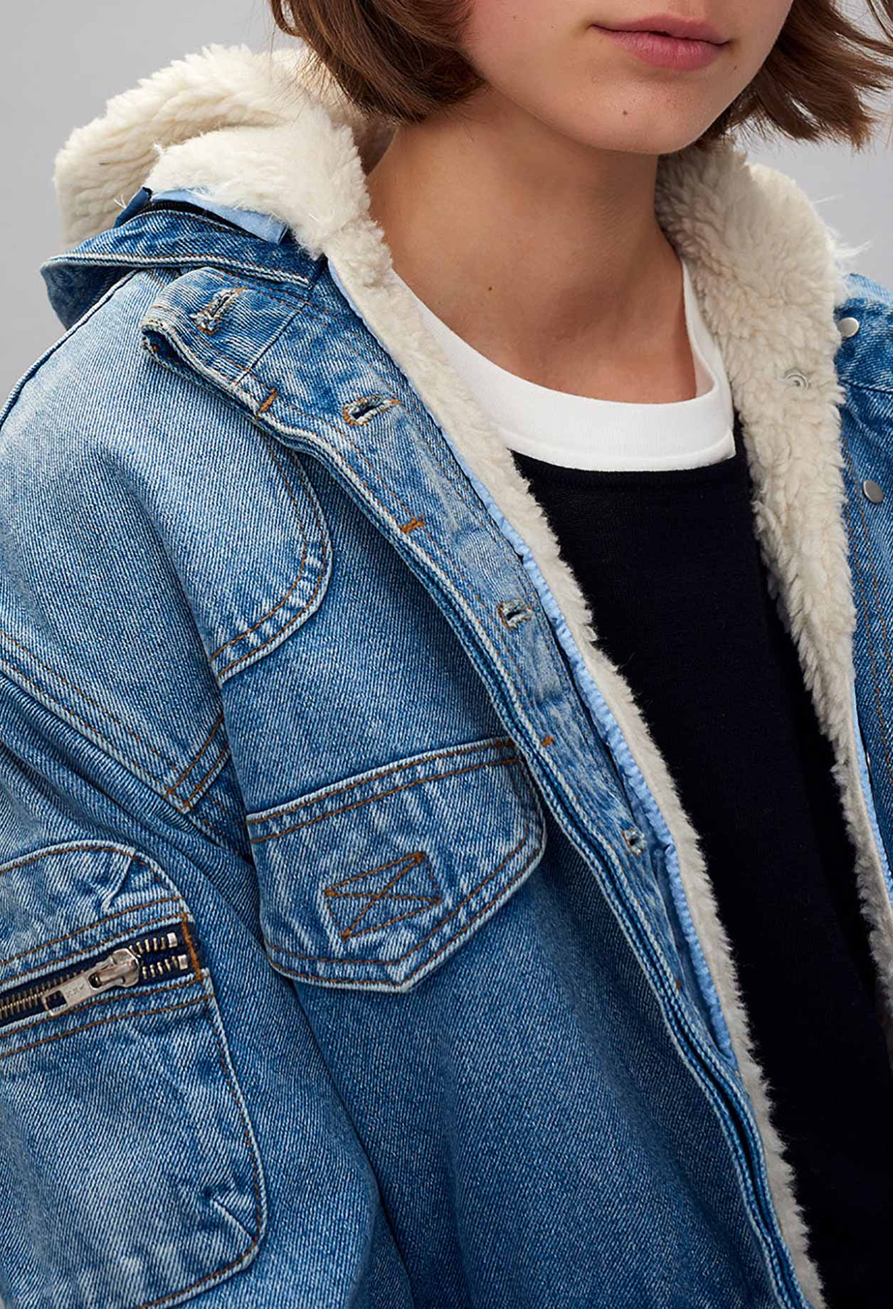 Parka jean à capuche ceinturée Faume - seconde main