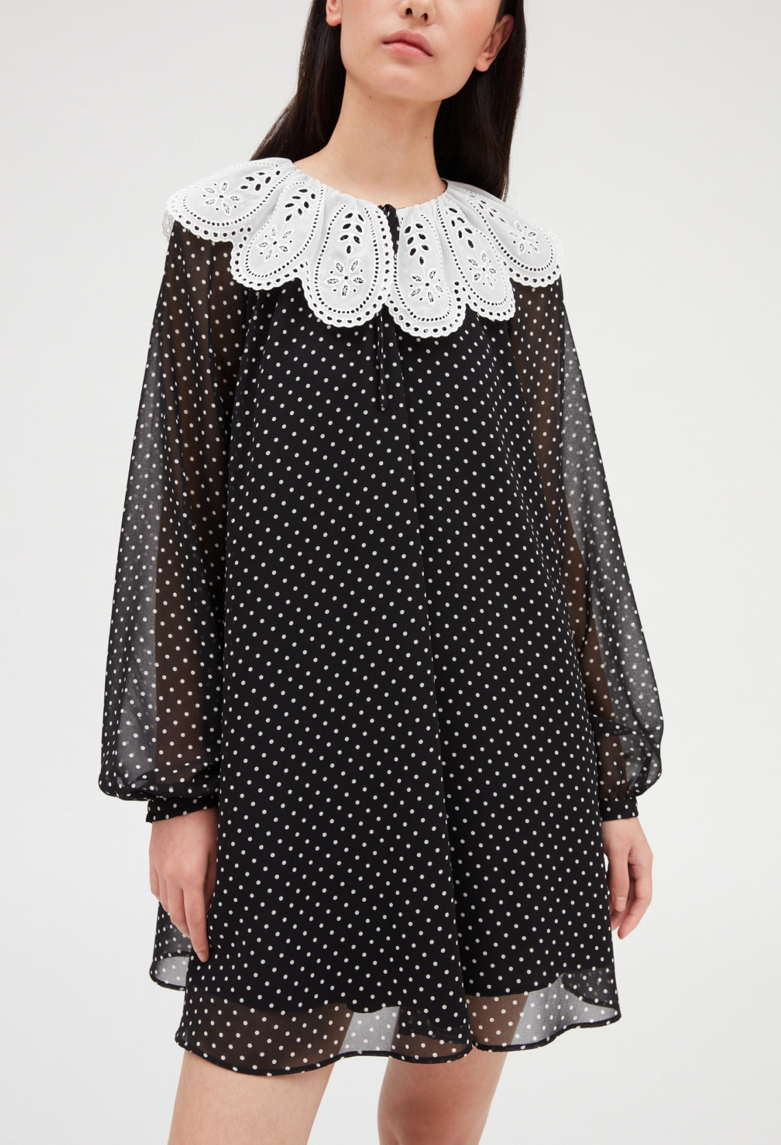 Robe courte Rifi large col imprimé pois Faume - seconde main