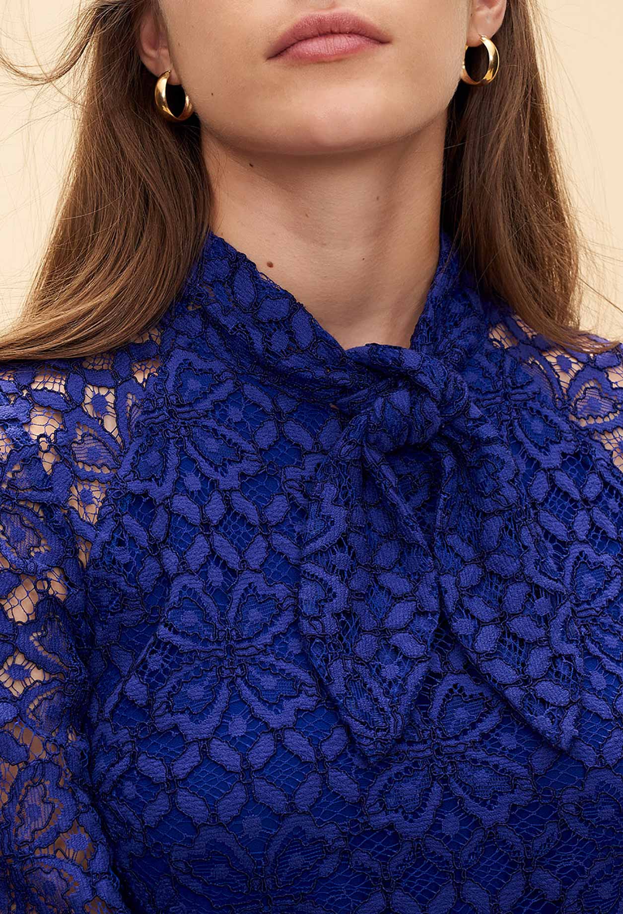 Robe dentelle col nœud Faume - seconde main