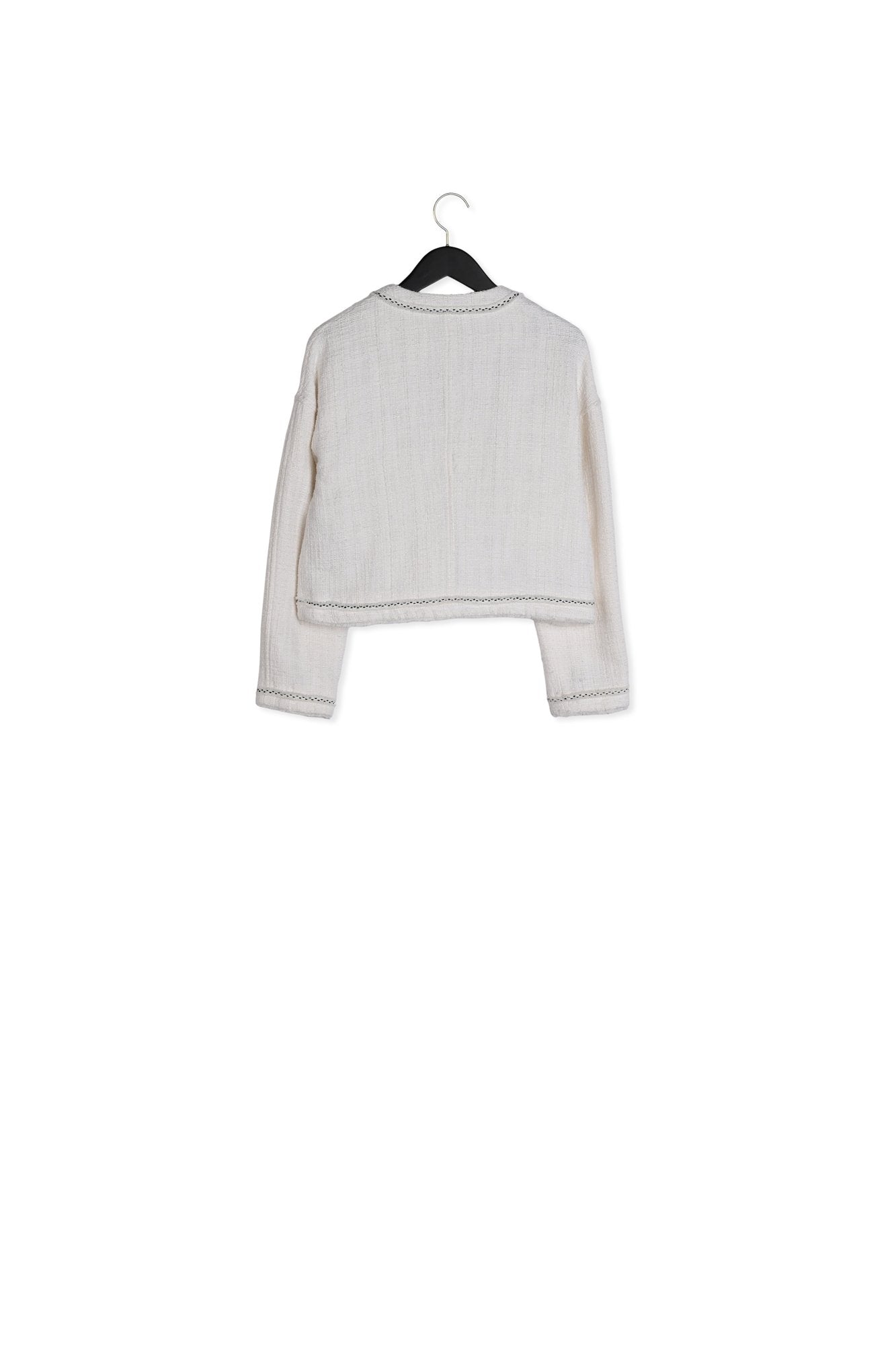 Veste courte blanche façon tweed Faume - seconde main