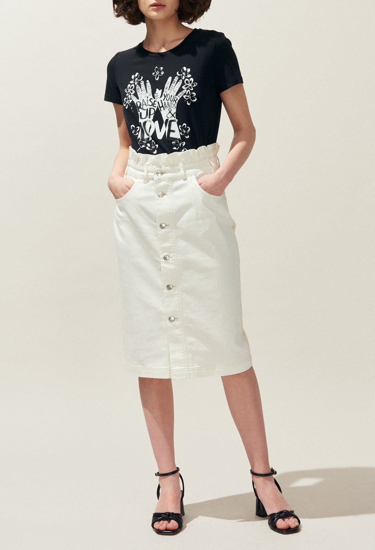 T shirt sérigraphié noir Faume - seconde main