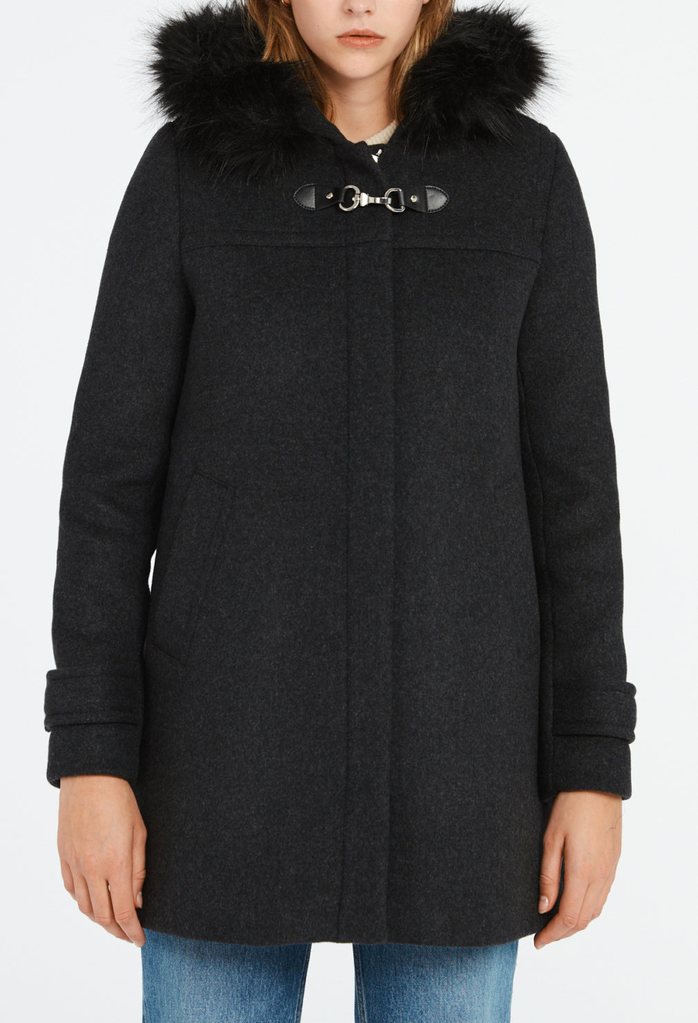 Manteau col fausse fourrure Faume - seconde main