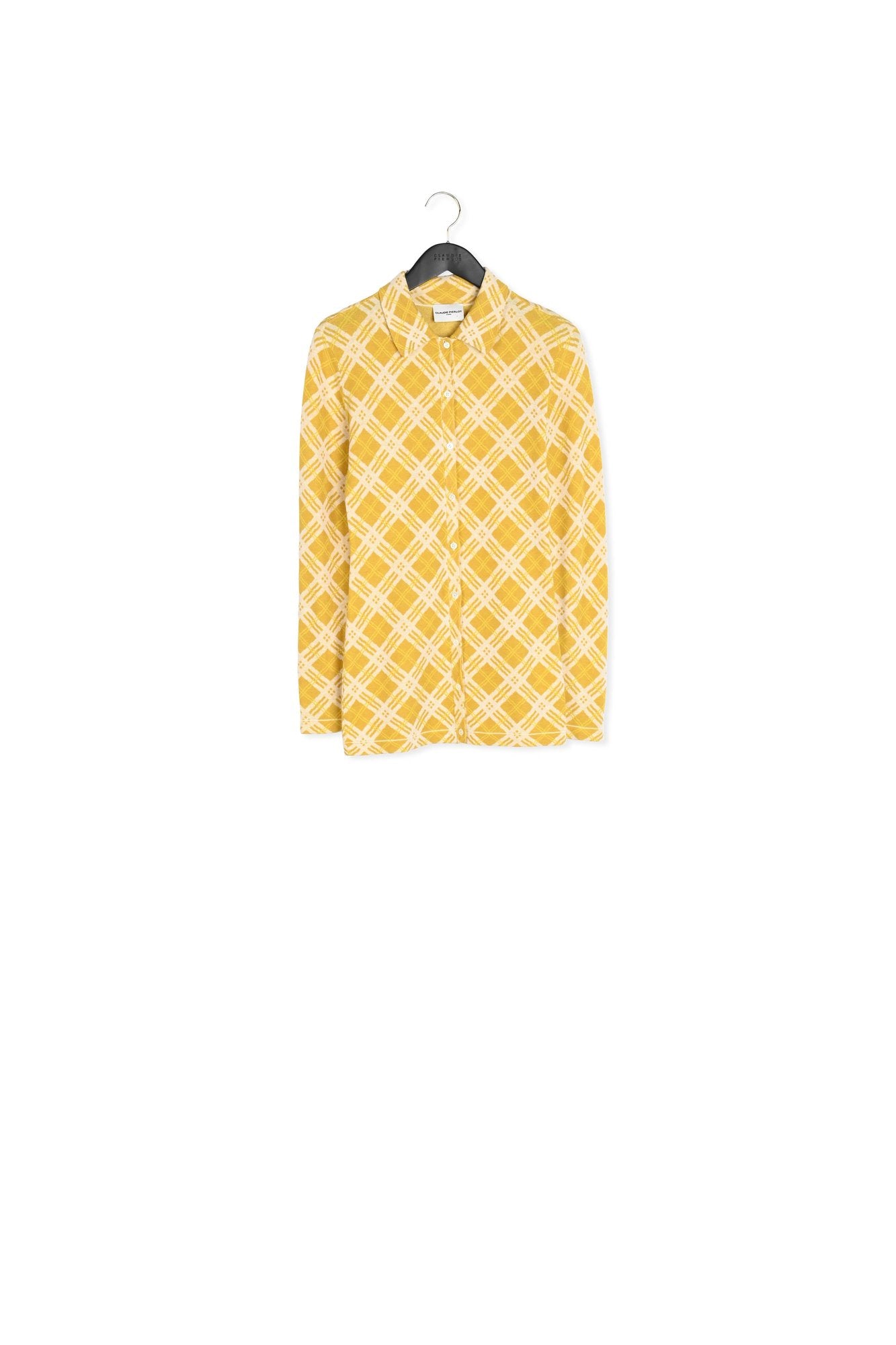Cardigan carreaux jaune Faume - seconde main