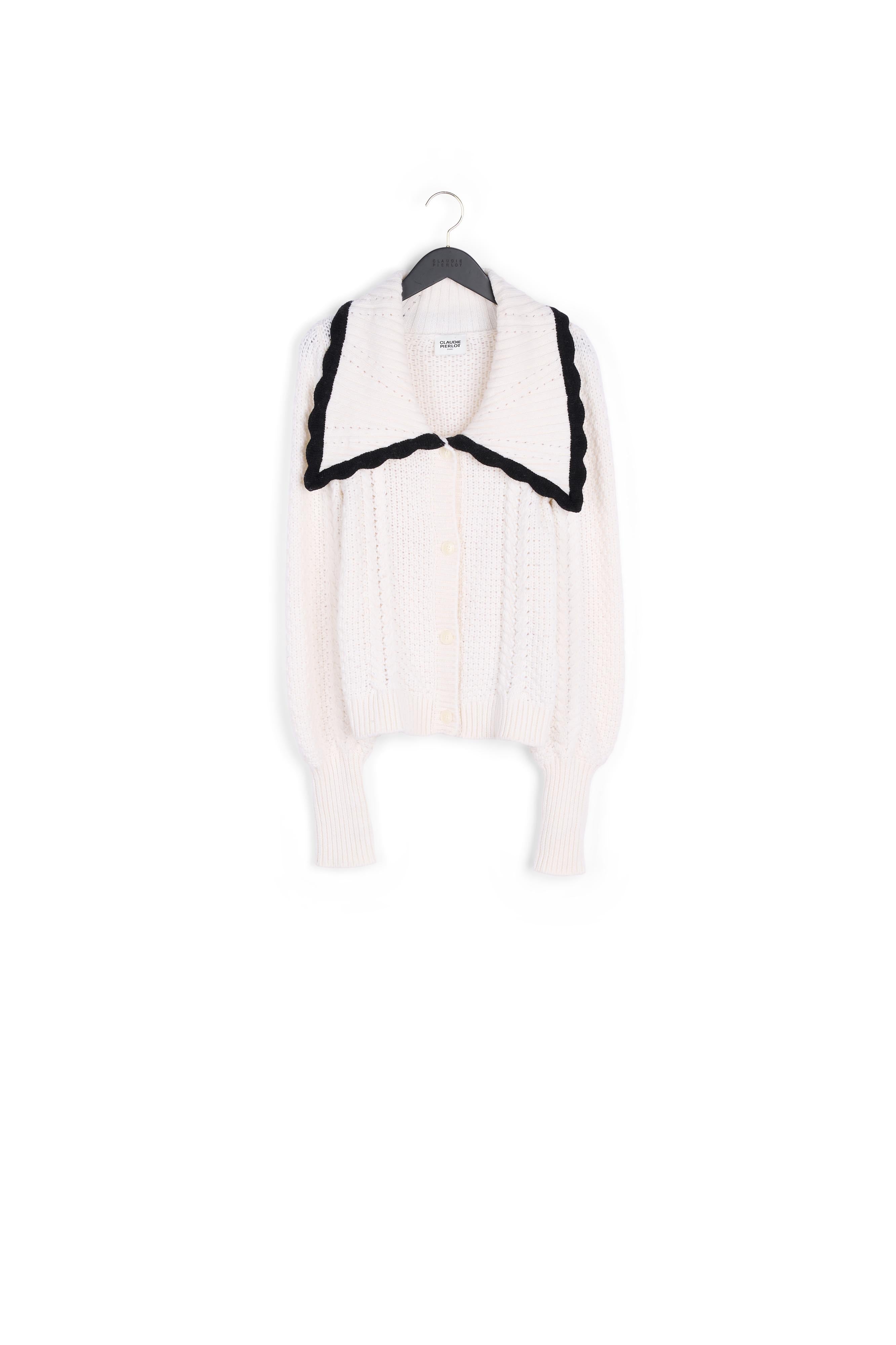 Cardigan bicolore col contrasté Faume - seconde main